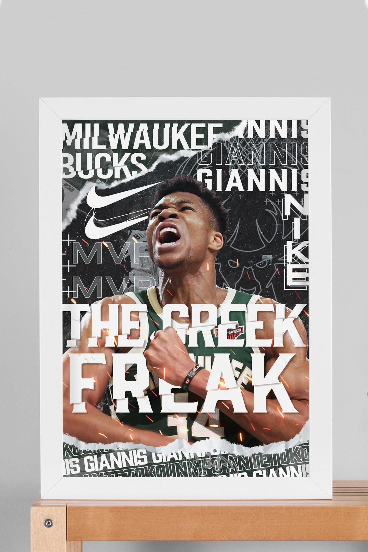 Saturn Giannis Antetokounmpo Çerçeveli Tablo - Milwaukee Bucks NBA Posteri Tablo