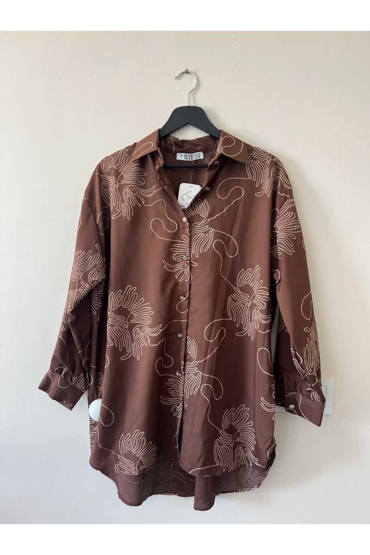 Trend Marfa Oversize Desenli Gömlek