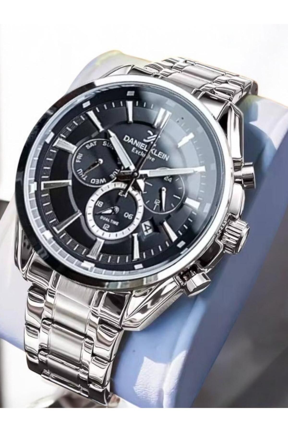 Daniel Klein Erkek Saat – Orijinal – Gümüş Renk – İç Fonksiyonları Aktif– Garantili – Bileklikli – Hediye