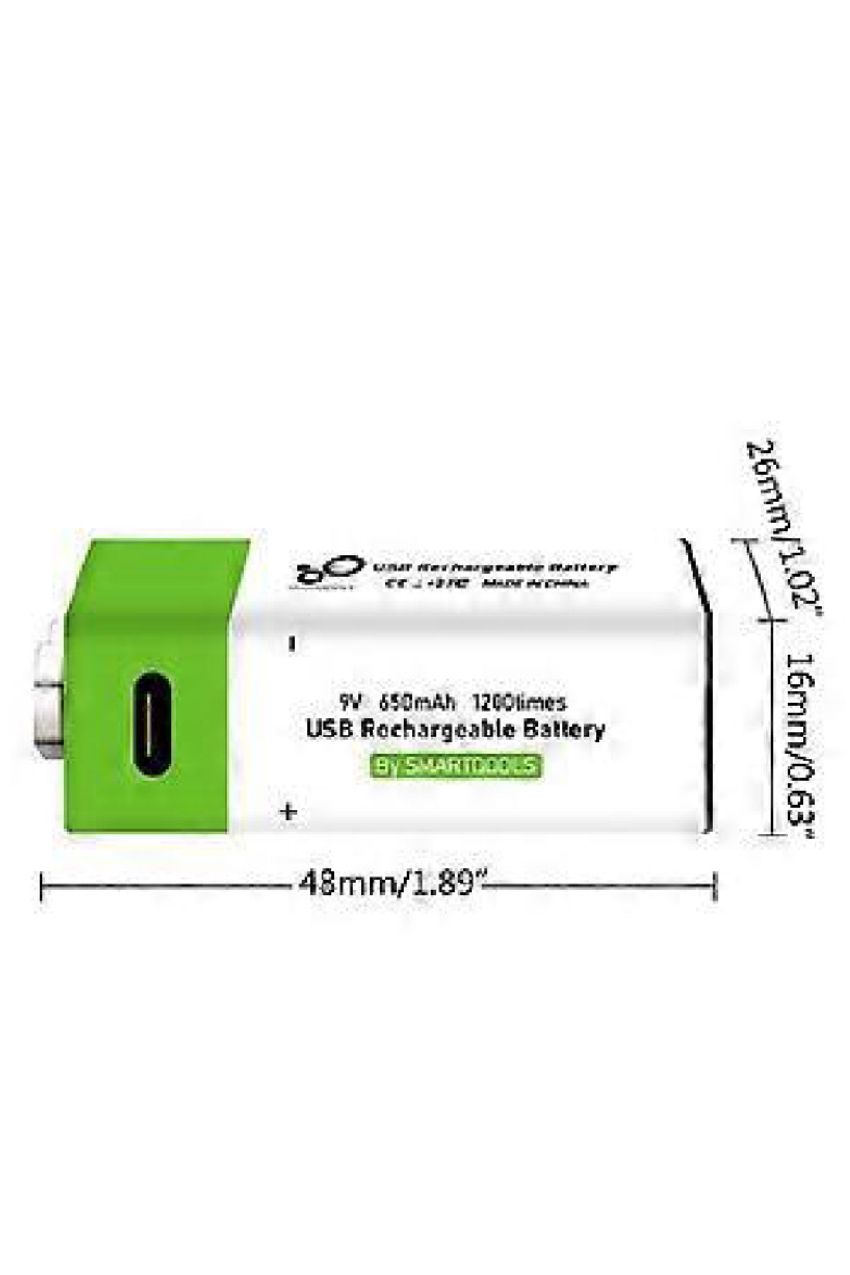 çözüm plastik 9V Usb Şarj Edilebilir Pil