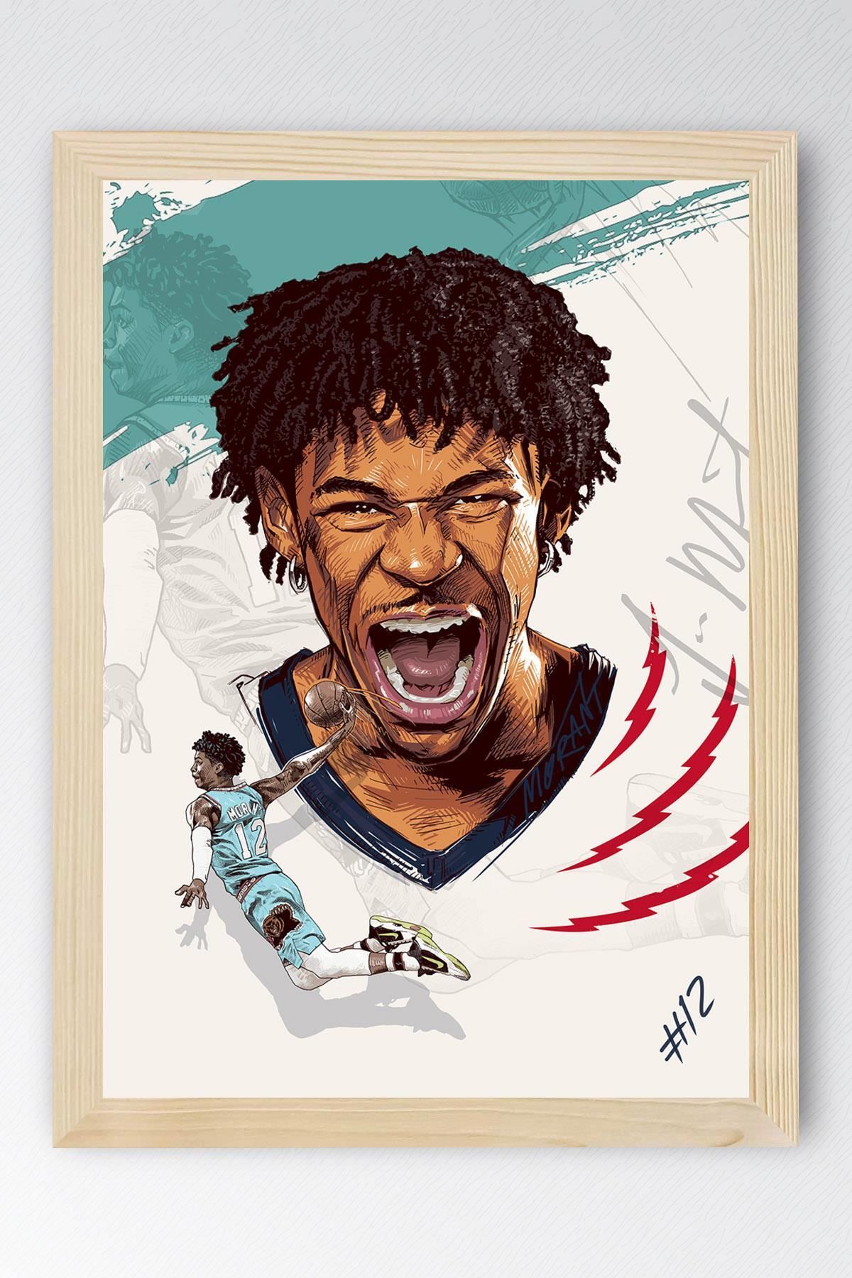 Saturn Ja Morant Çerçeveli Tablo - Basketbol NBA Posteri Tablo