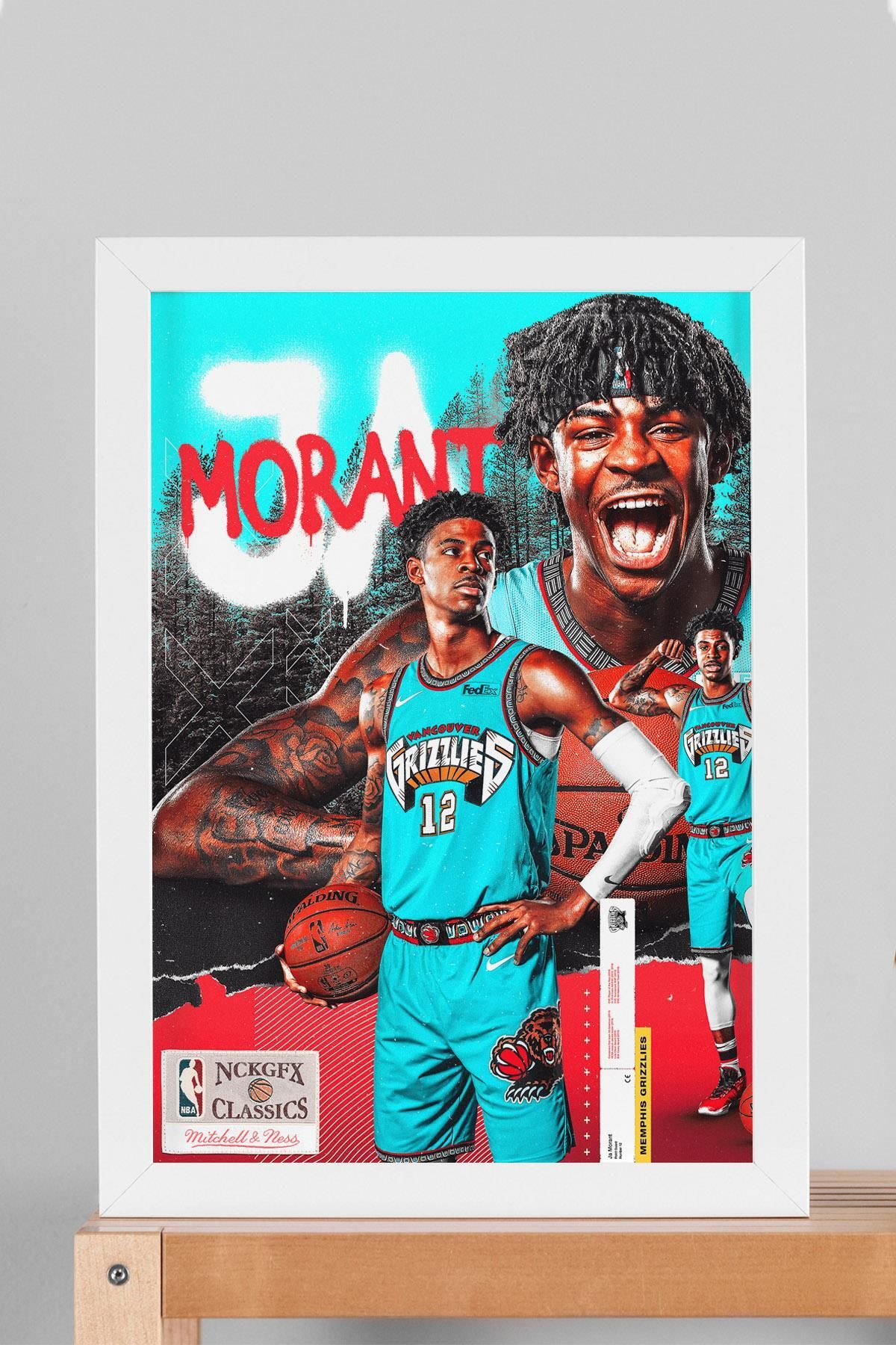 Saturn Ja Morant Çerçeveli Tablo - Basketbol NBA Posteri Tablo