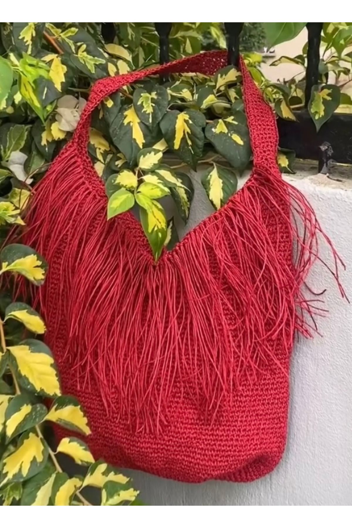 Doğadan Handmade Saçaklı Plaj Çantası