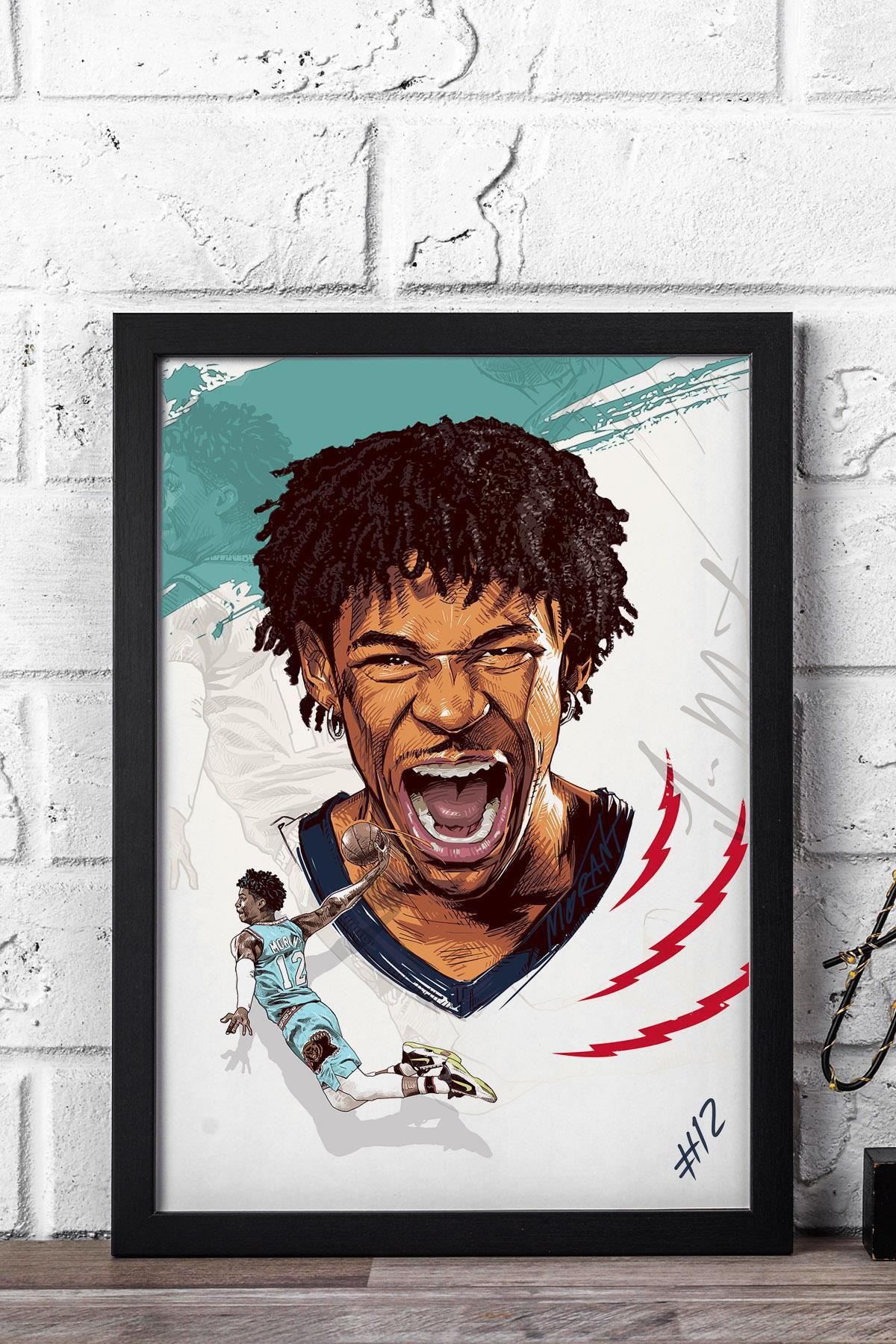 Saturn Ja Morant Çerçeveli Tablo - Basketbol NBA Posteri Tablo