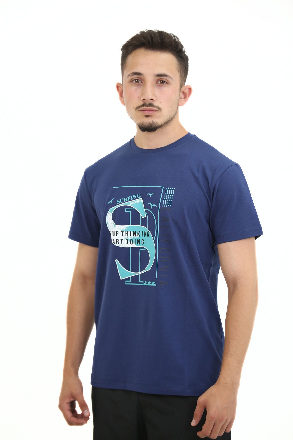 Lorenzo Mazzoli T-shirt Premium Kalite, Comfort Fit, Modern Baskılı Düz Renk Tişört