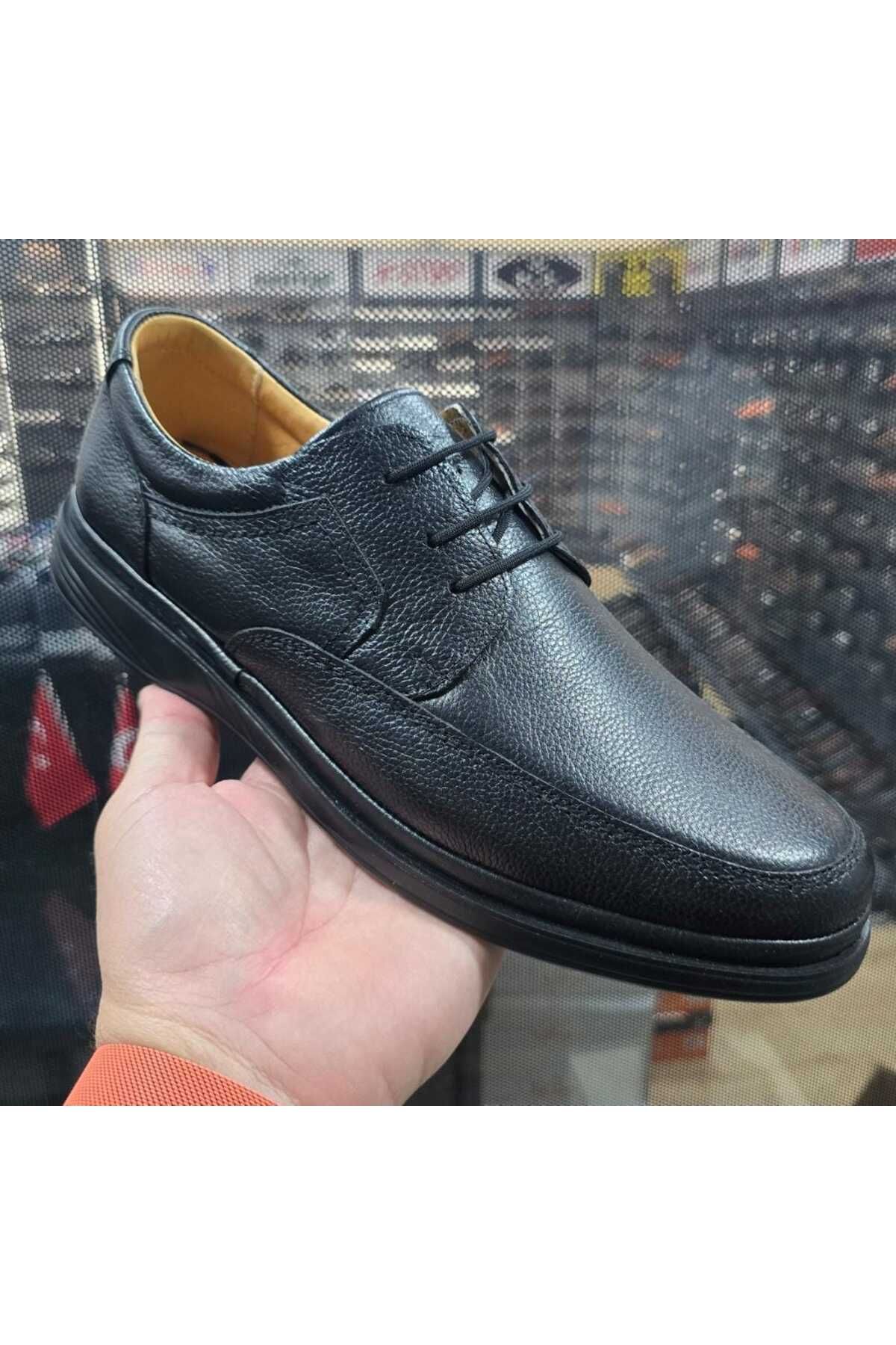 Koray Shoes Iç Dış Hakiki Deri Ultra Ortopedik Büyük Numara Günlük Erkek Ayakkabı