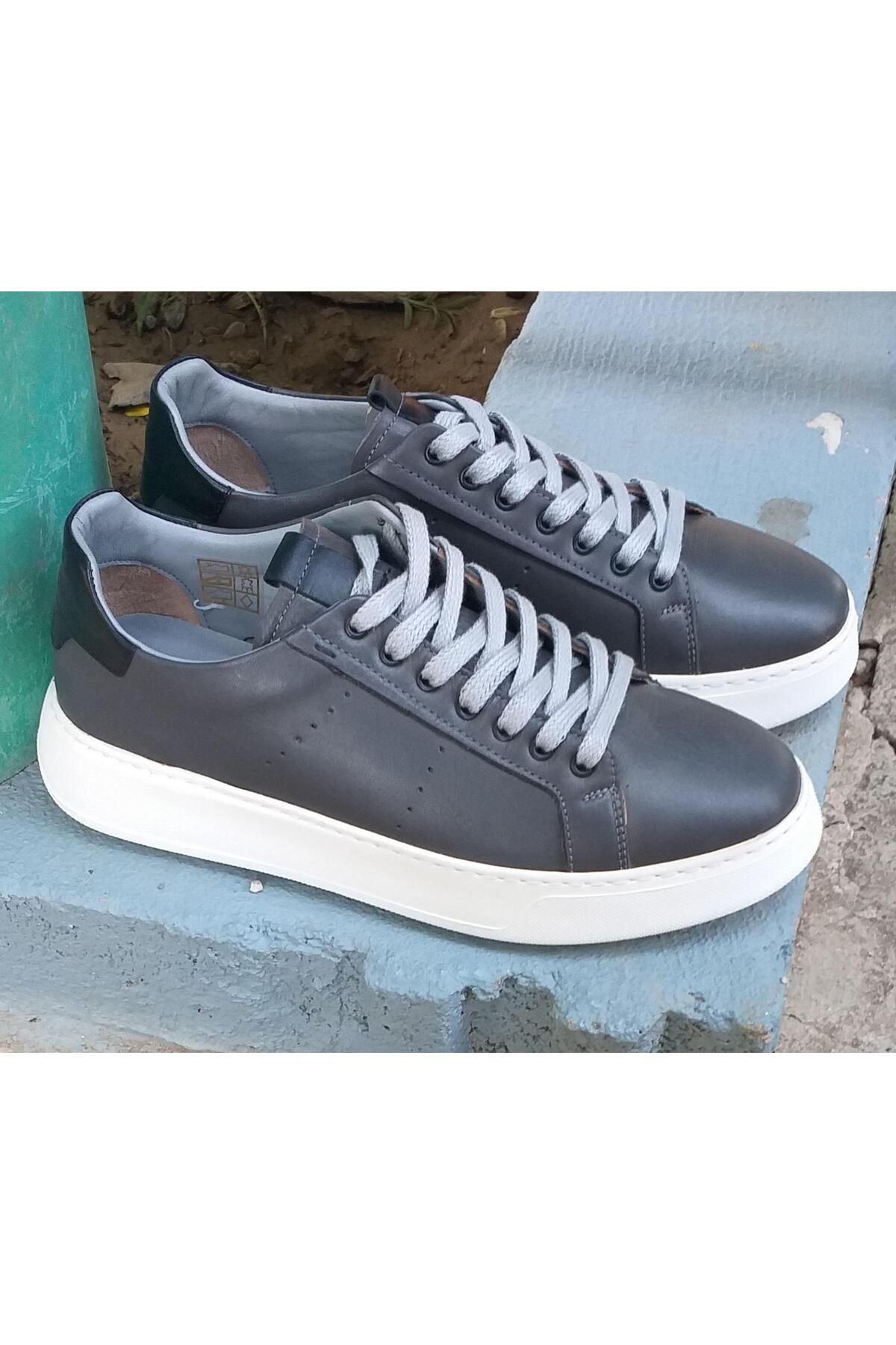 BAGSSHOES PRX18027 Erkek Hakiki Deri Yüksek Taban Sneaker Ayakkabı