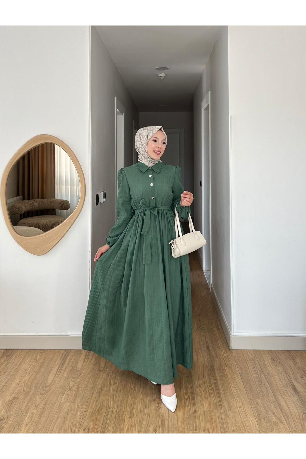 Büşra Fashion Adalya Bordo Elbise