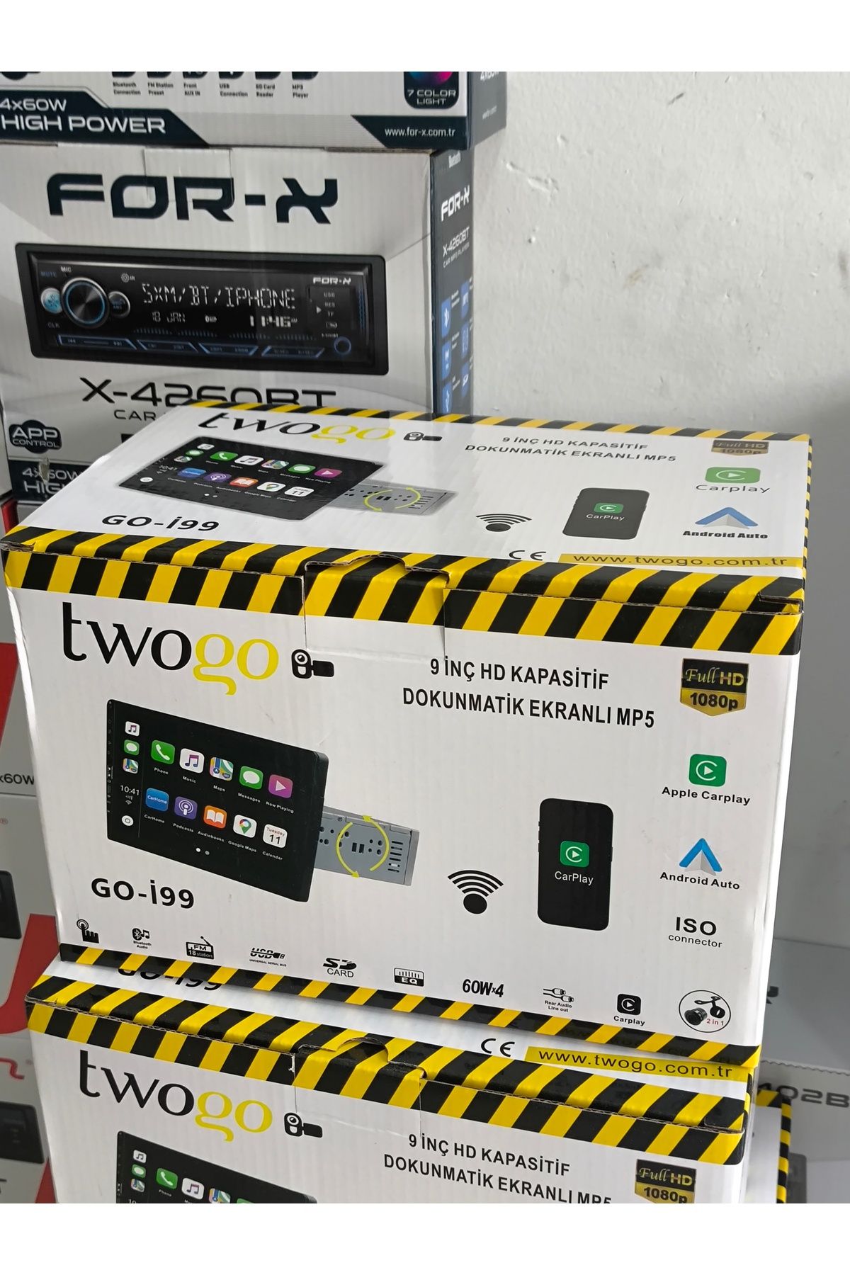patili tasarım Twogo 9 inc Multimedia Ekranli Oto Teyp CarPlay Android
