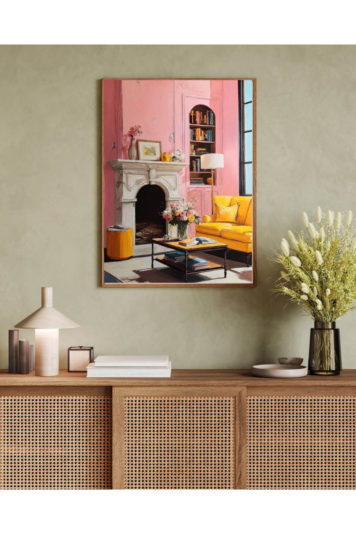woodhomeworks tek parça salon ofis dekor tablo