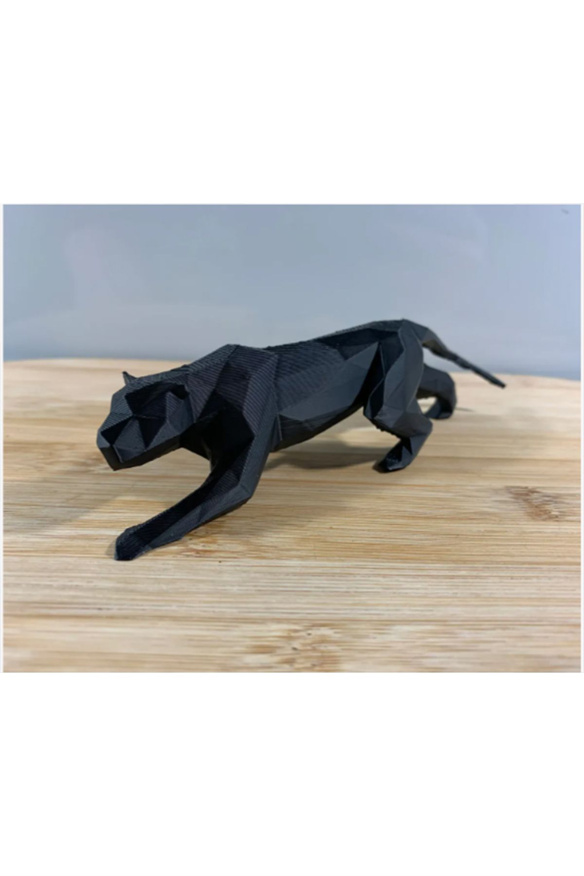 Matris Kara Panter Heykel Biblo Dekoratif Obje 12 Cm 3D BASKI PLASTİK SİYAH