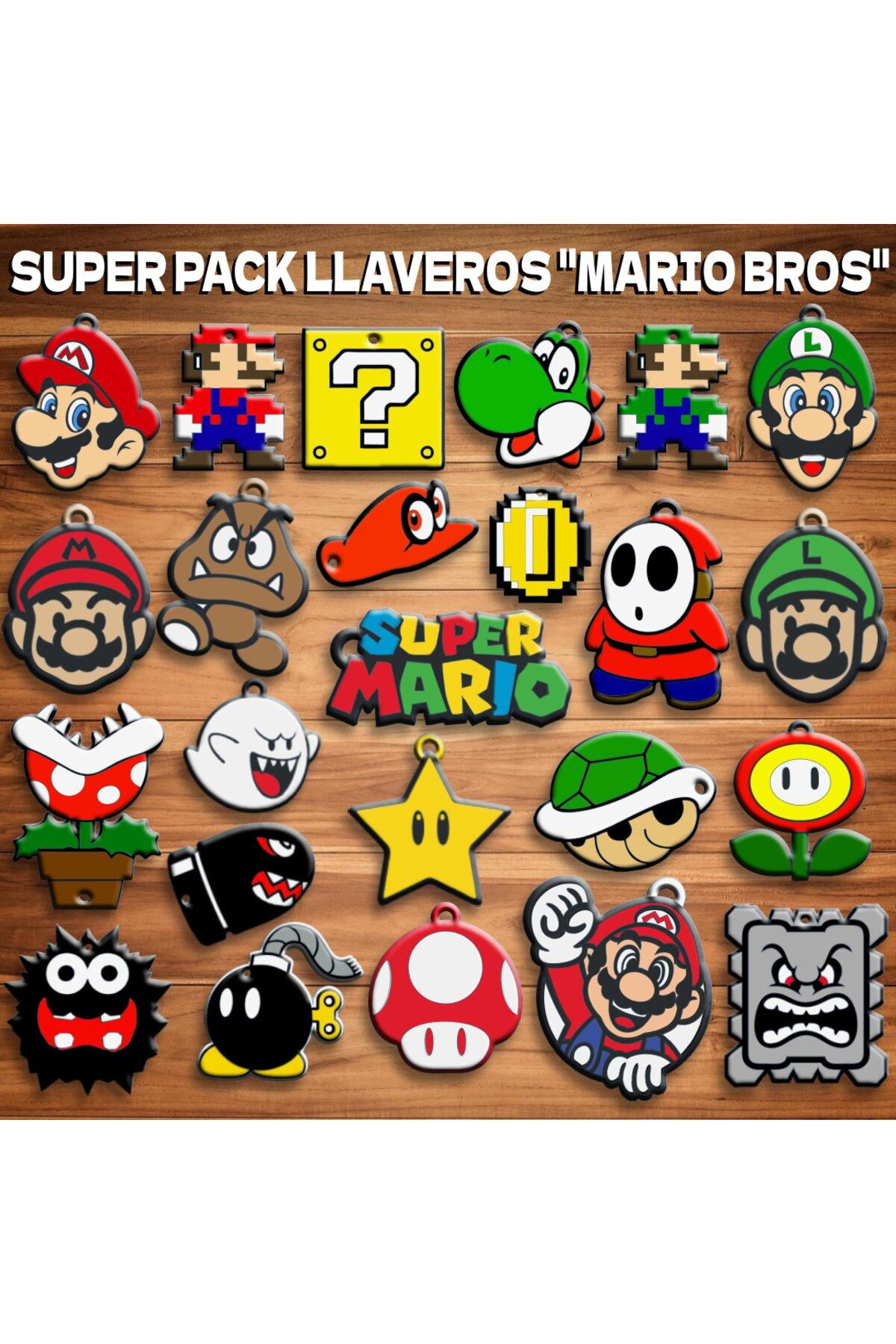talaşoğlu Super Pack Llaveros de "Mario Bros" / Anahtar Zinciri (4 Adet)