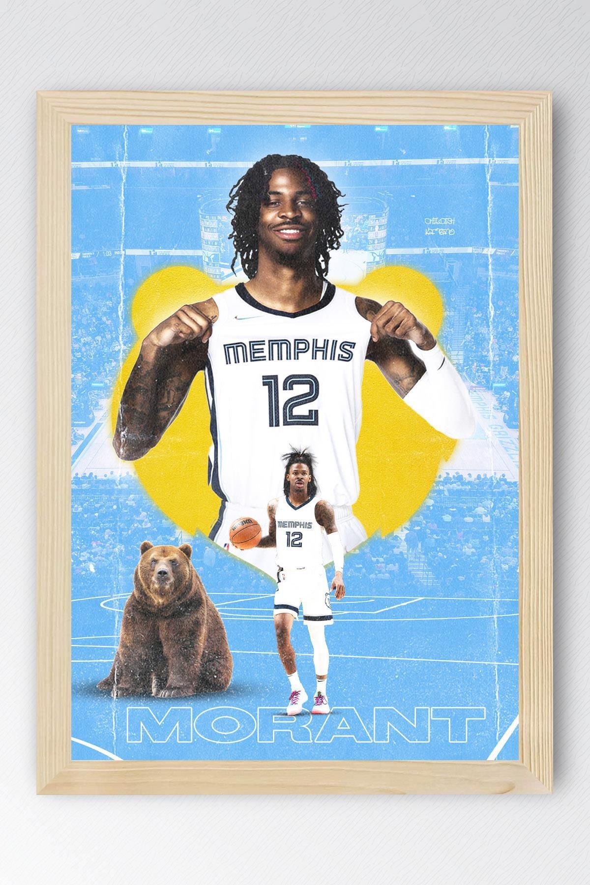 Saturn Ja Morant Çerçeveli Tablo - Memphis Grizzlies NBA Posteri Tablo