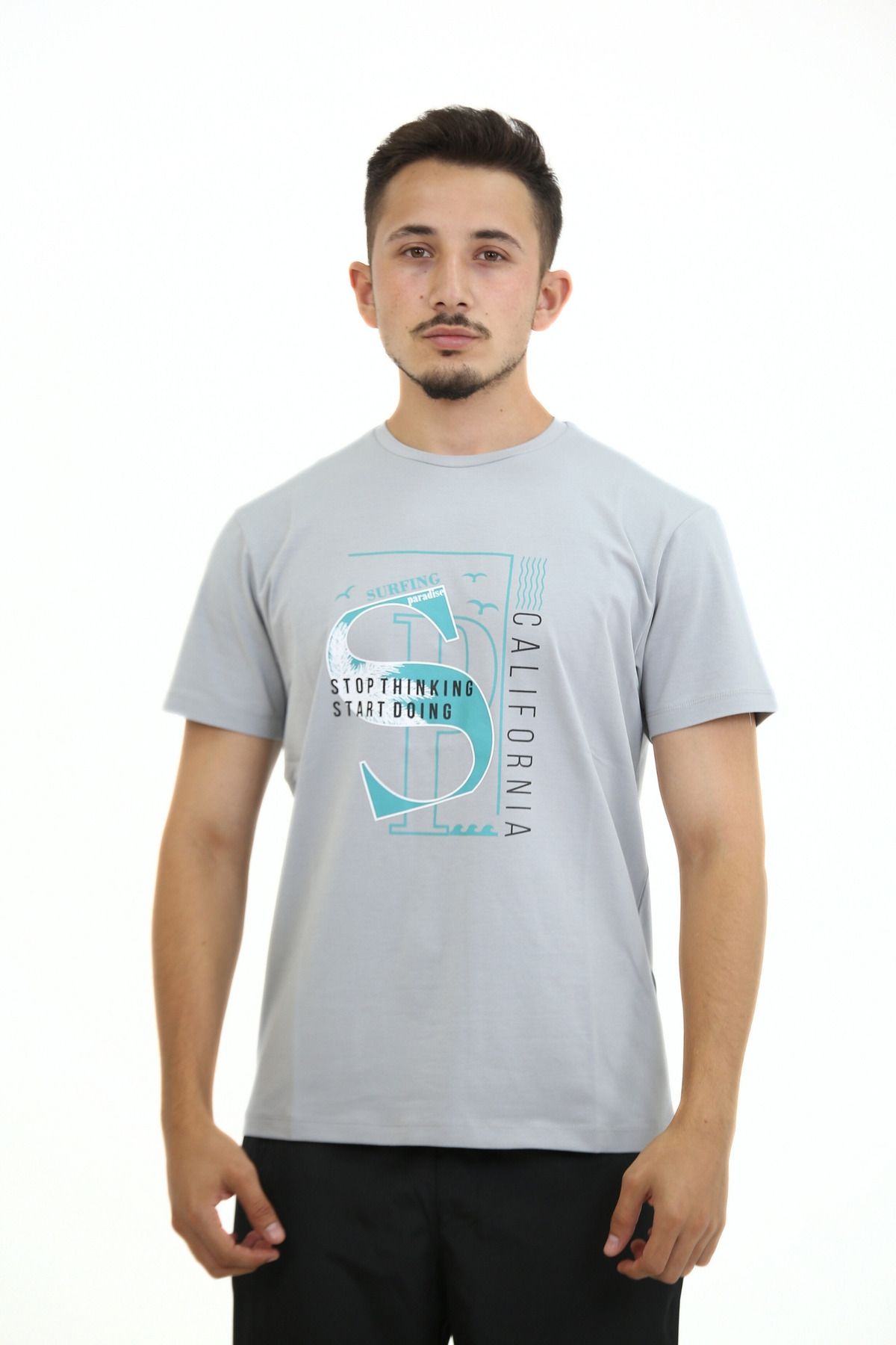 Lorenzo Mazzoli T-shirt Premium Kalite, Comfort Fit, Modern Baskılı Düz Renk Tişört