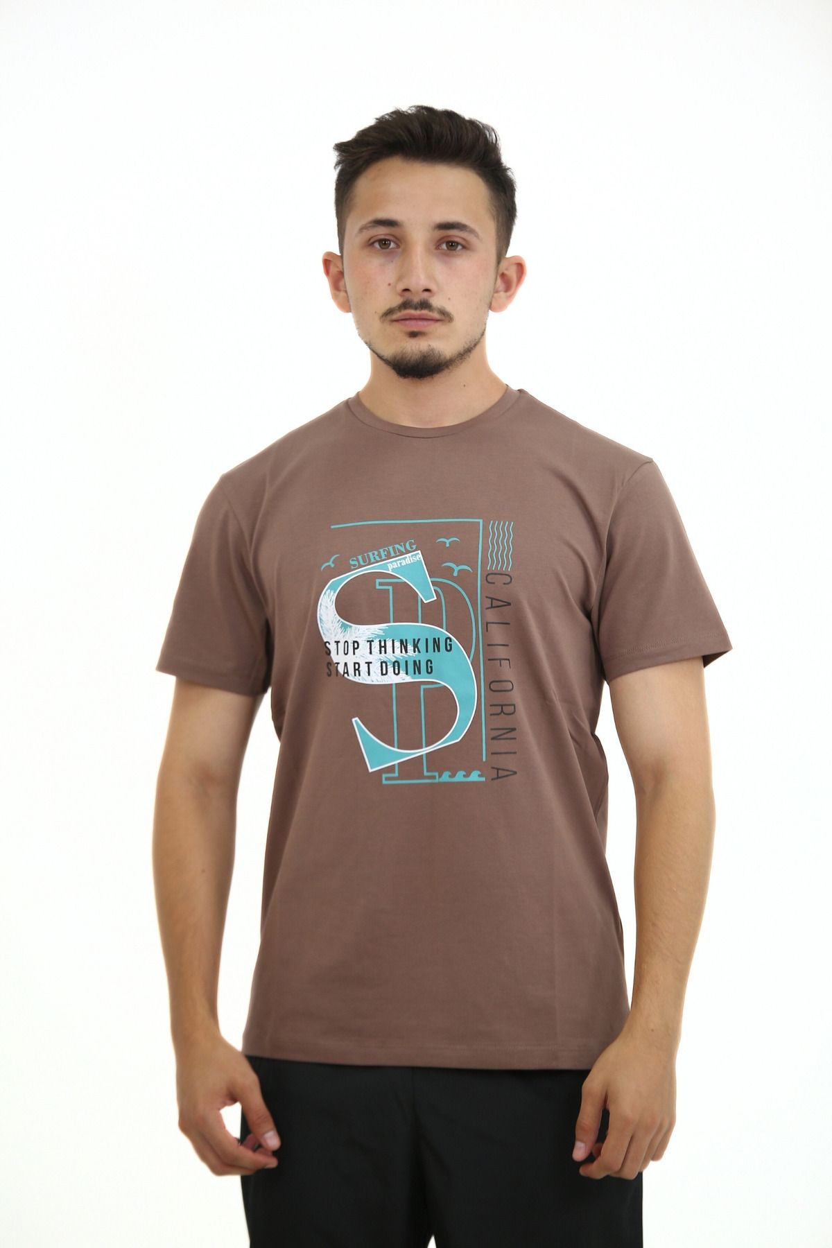 Lorenzo Mazzoli T-shirt Premium Kalite, Comfort Fit, Modern Baskılı Düz Renk Tişört