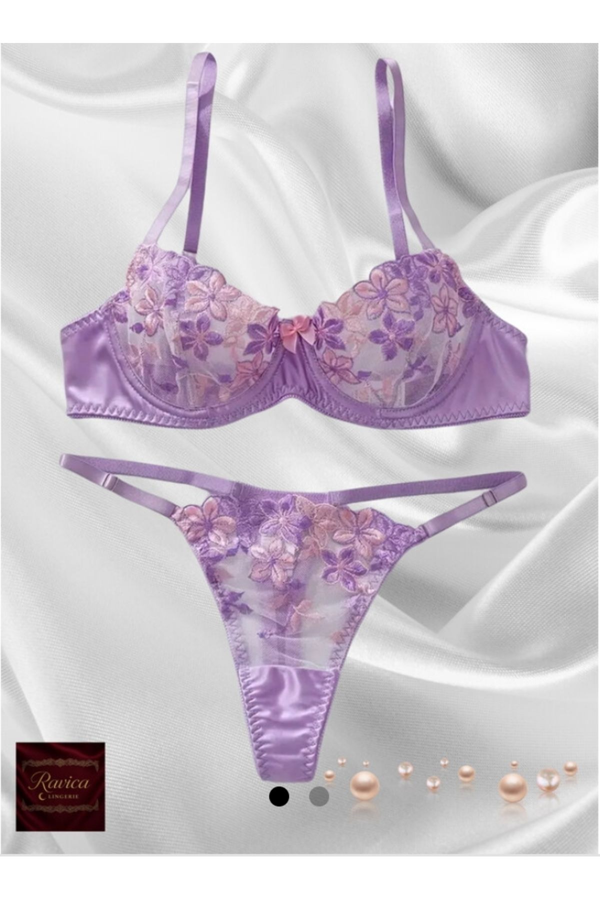 Ravica Lingerie Çiçek desenli sütyen külot