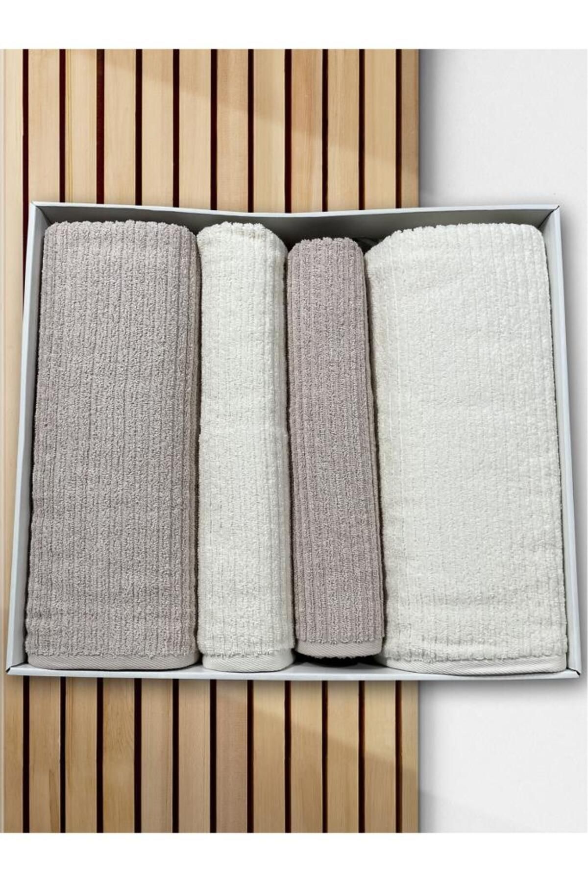 Çeyiz Diyarı Ekol Hamam Takımı 4 Parça Krem - Bej