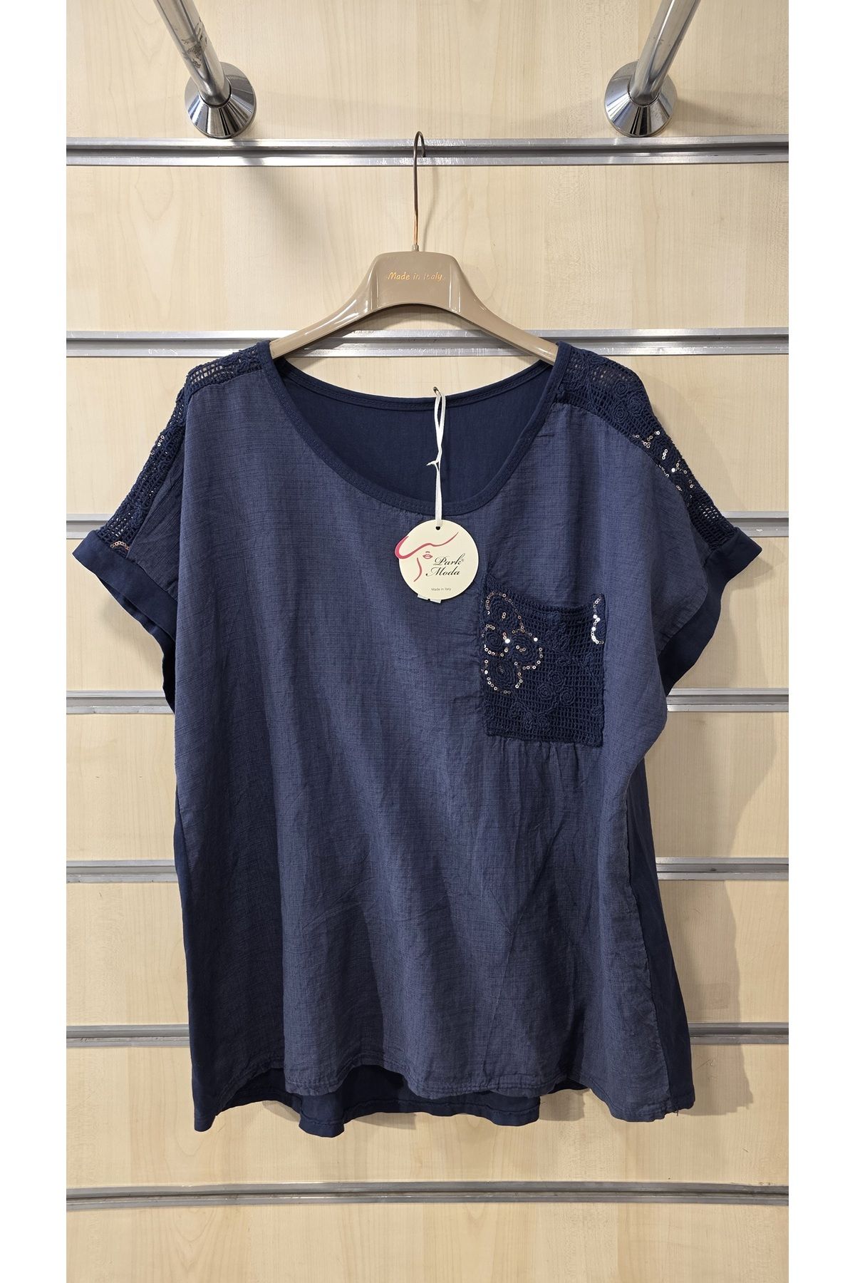 Park Moda İtalyan Bluz Dantelli Tek Cepli