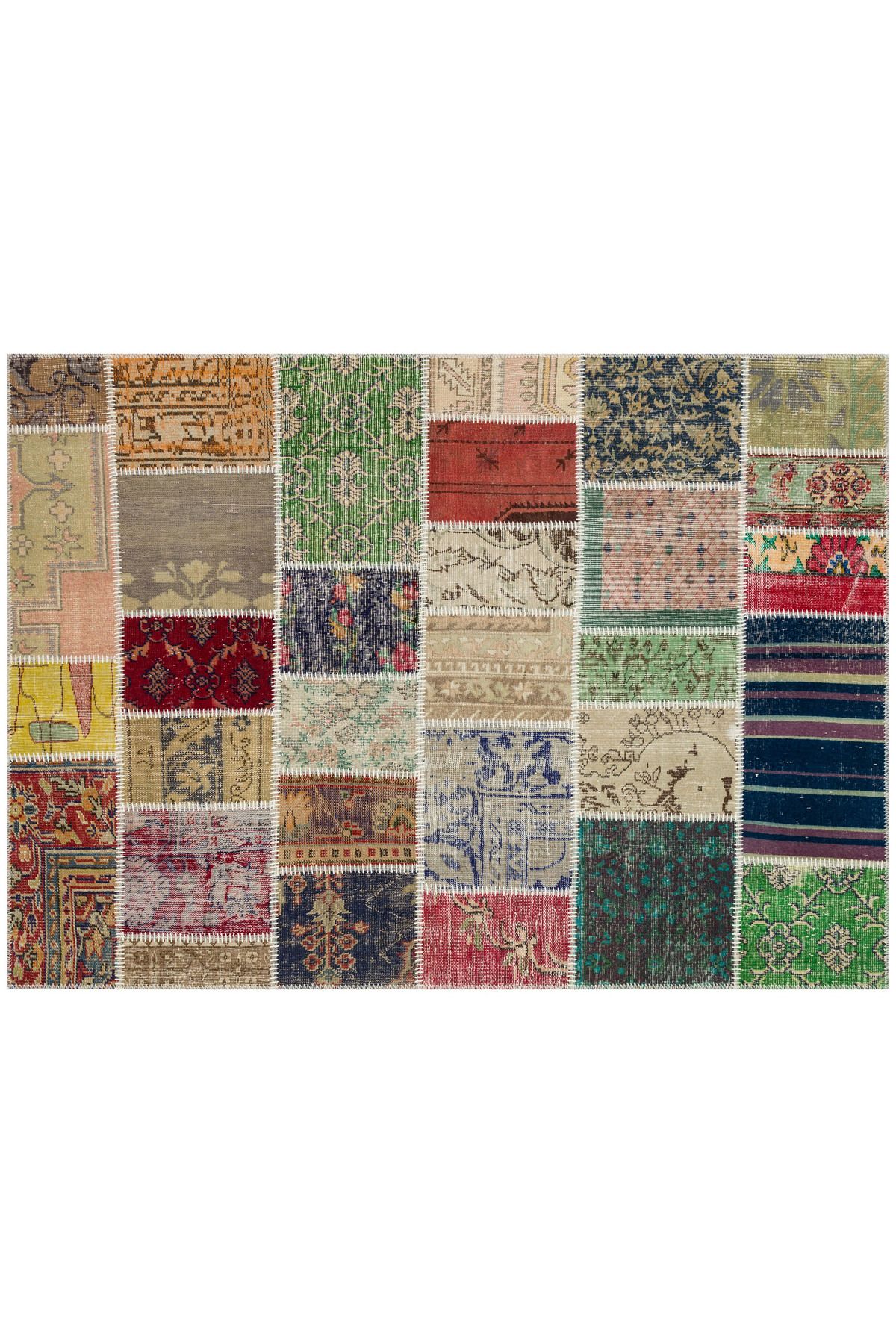 efestrend Çok Renkli Doğal Dokuma Patchwork Halı