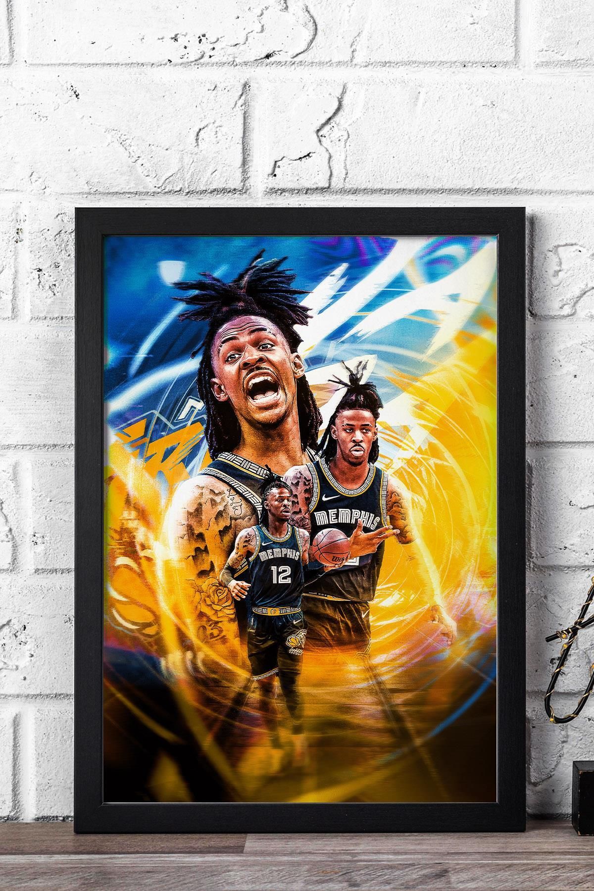 Saturn Ja Morant Çerçeveli Tablo - Memphis Grizzlies NBA Posteri Tablo