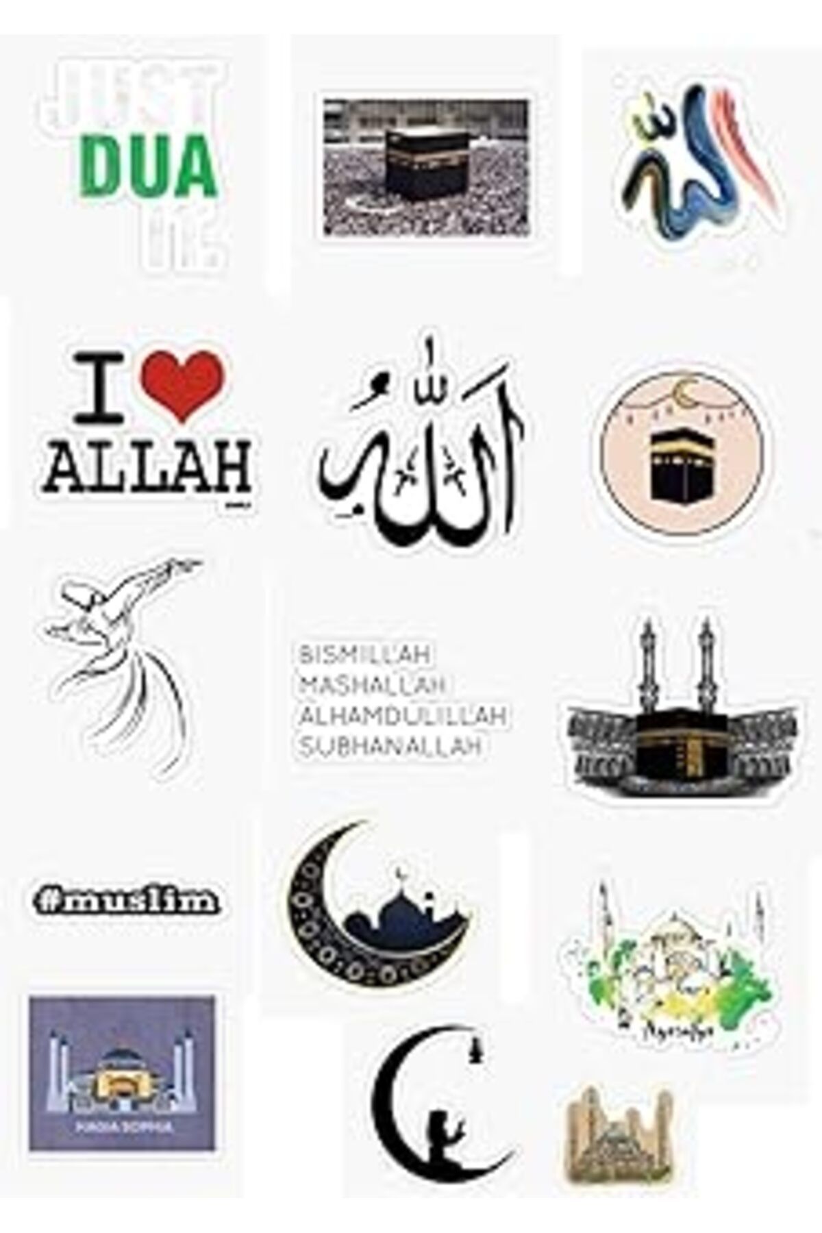 Qedii Ms Major Selection Islamiyet Tasarımlı 15'Li Dini Sticker Seti
