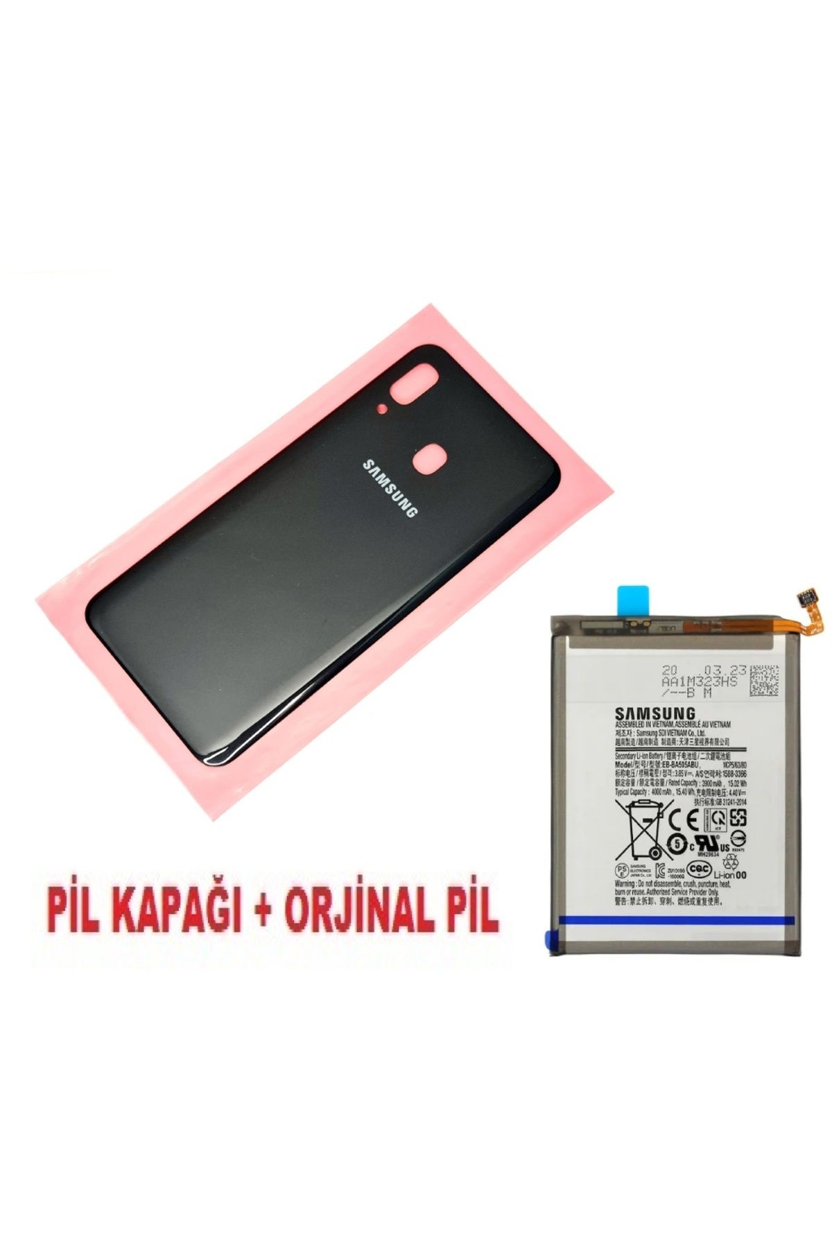 indirimplus Samsung Galaxy A30 A 305 Arka Pil Batarya Kapağı + PİL SİYAH