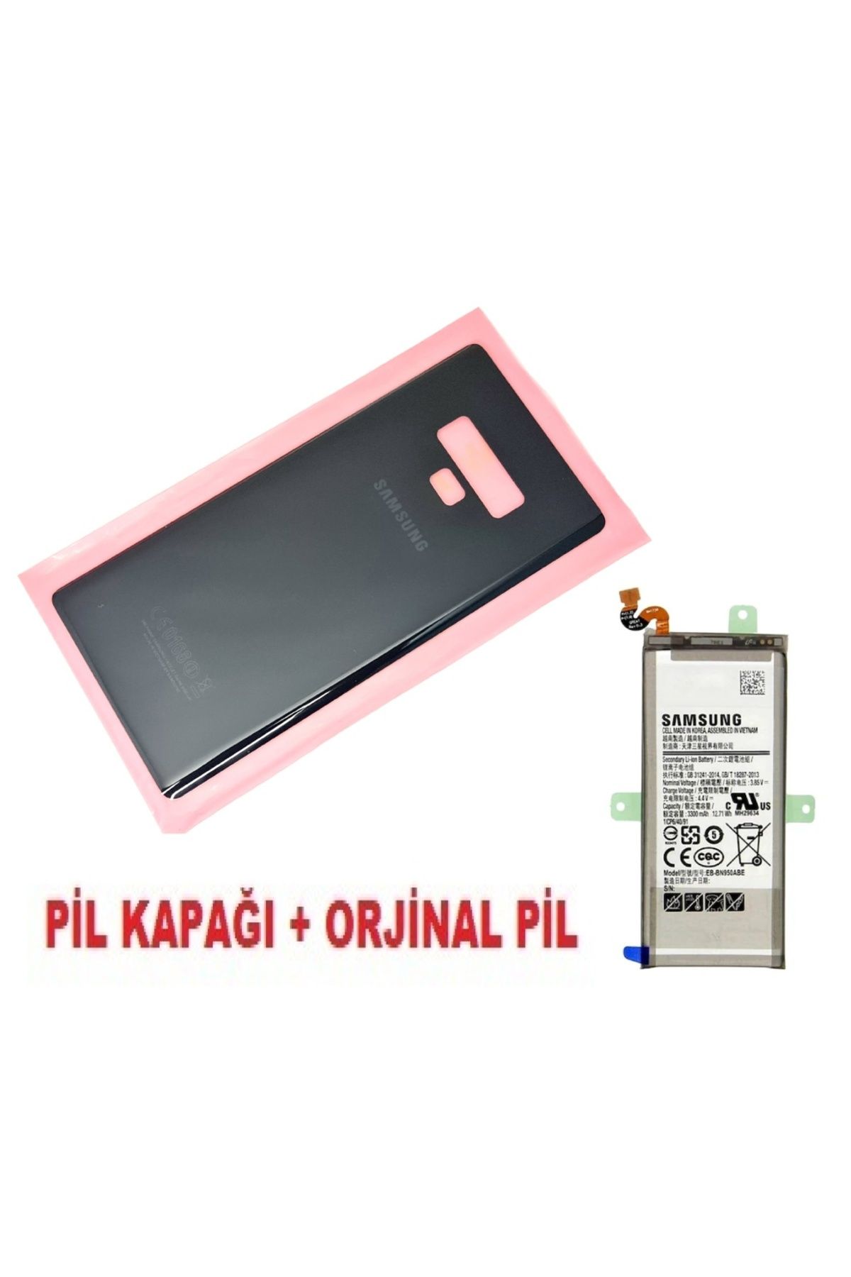 indirimplus Samsung Galaxy Note 9 Arka Pil Batarya Kapağı + PİL (CAM) SİYAH