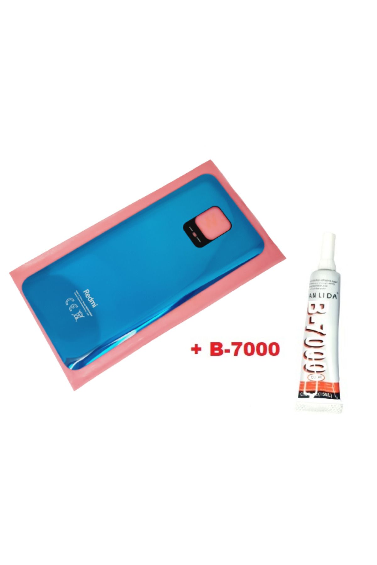 indirimplus Xiaomi Redmi Note 9S Note 9 Pro Arka Kapak Batarya Kapağı (CAM+B 7000) MAVİ