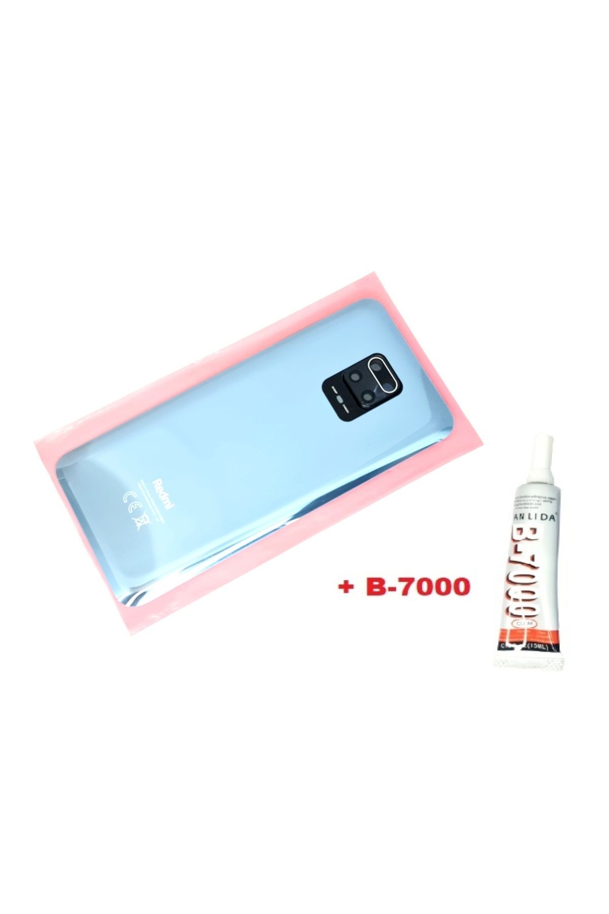 indirimplus Xiaomi Redmi Note 9S Arka Kapak Batarya Kapağı (LENSLİ CAM) (B 7000) GRİ