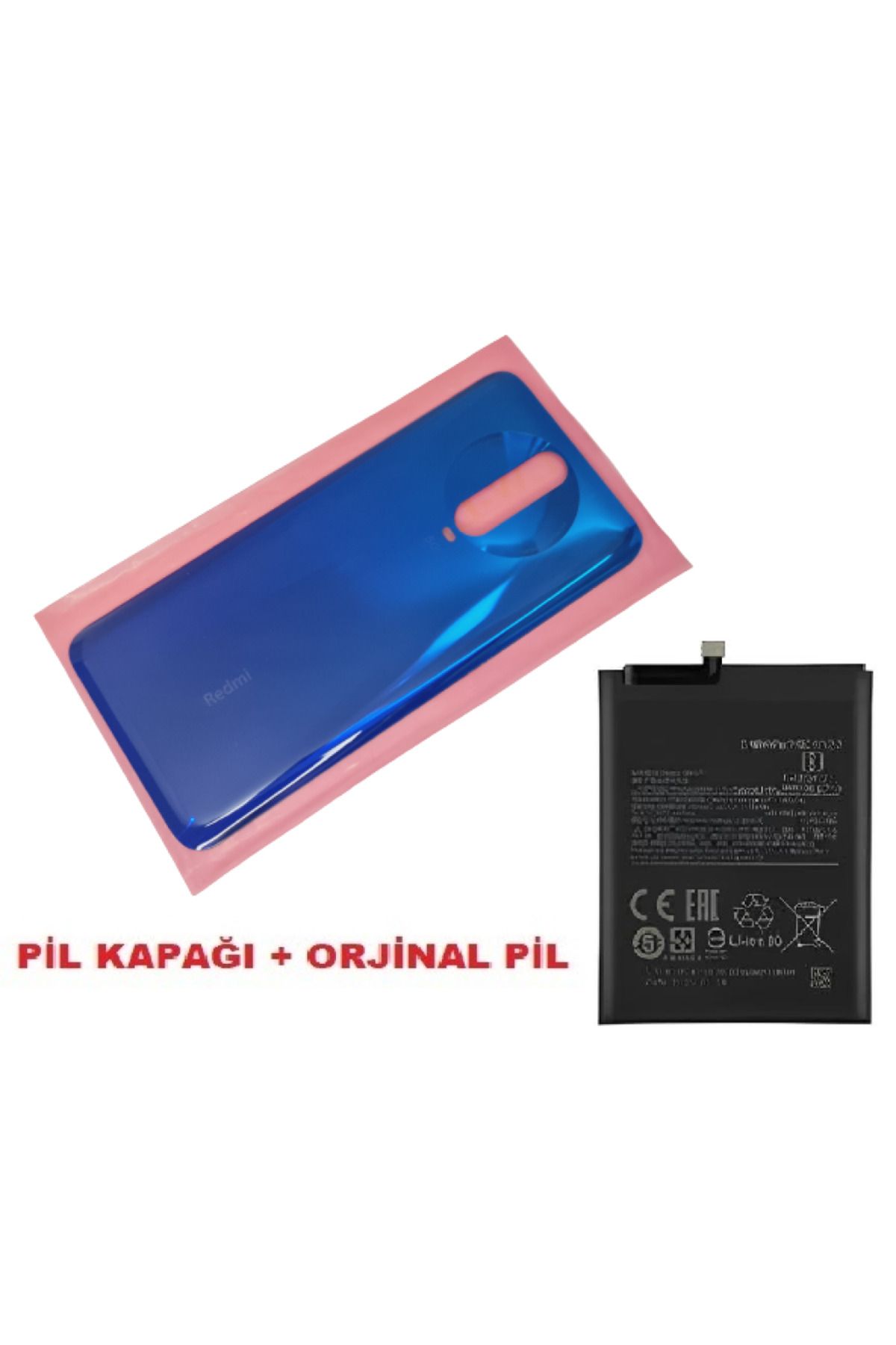 indirimplus Xiaomi Redmi K30 Arka Kapak Pil Kapağı + PİL (CAM) MAVİ