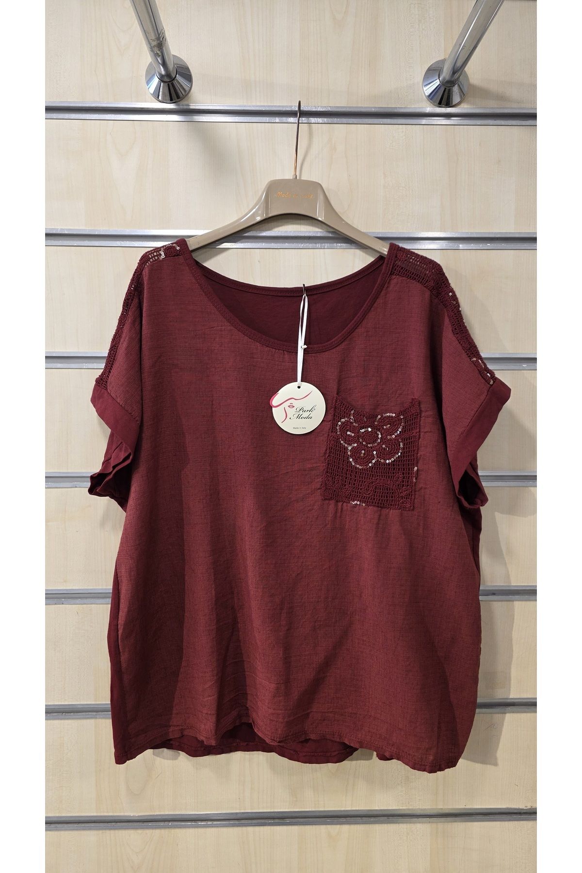 Park Moda İtalyan Bluz Dantelli Tek Cepli