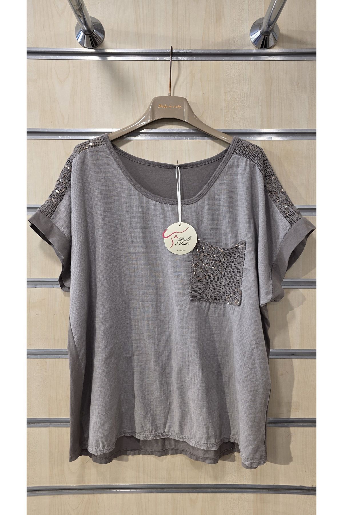 Park Moda İtalyan Bluz Dantelli Tek Cepli