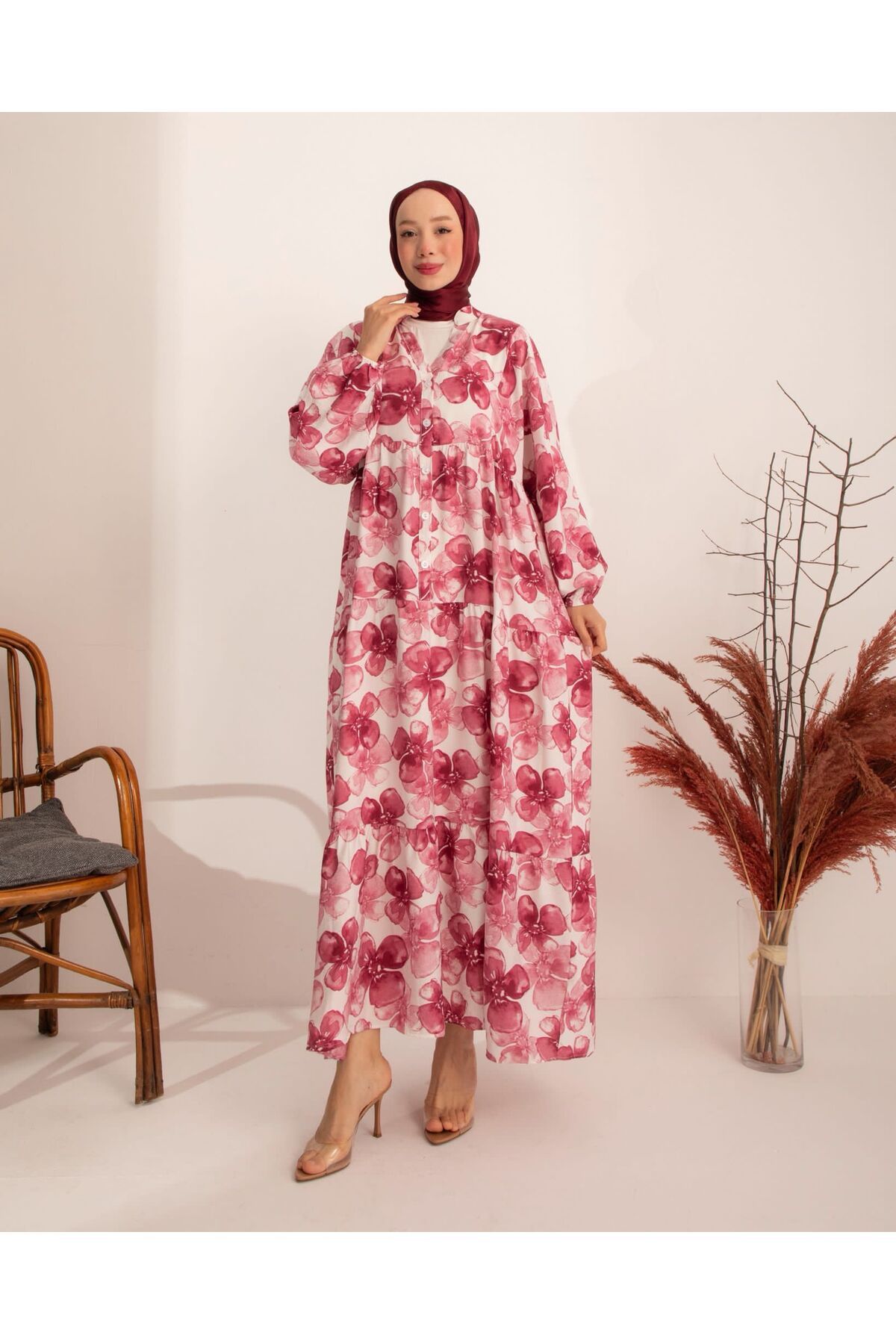 Büşra Fashion Düğme Detaylı Elbise