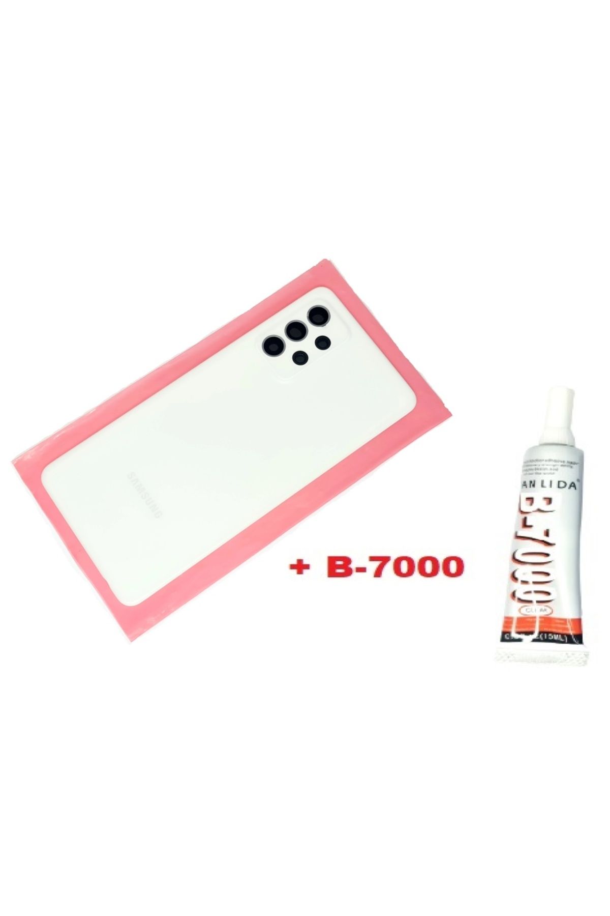 indirimplus Samsung Galaxy A52 A525 Arka Pil Batarya Kapağı (FULL Kamera Lensli+B 7000) BEYAZ