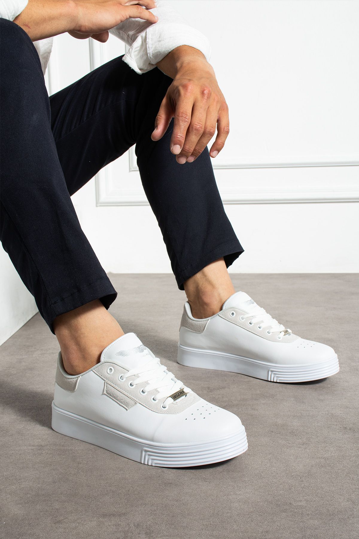 FİLLİNG POLO Erkek Sneaker Günlük Spor Ayakkabı Yüksek Taban Beyaz - Rahat Tasarım 021