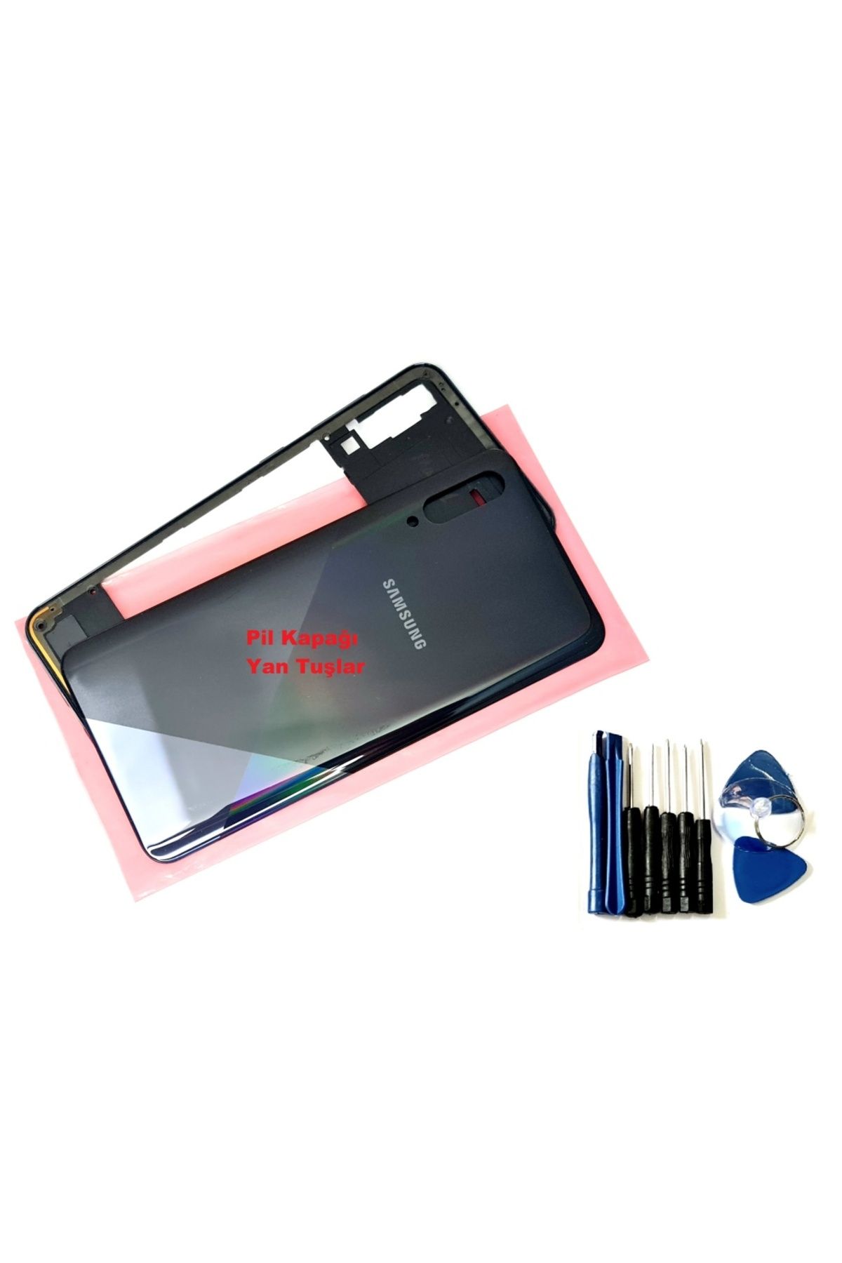 indirimplus Samsung Galaxy A30S A307 Kasa Full Arka Pil Batarya Kapağı (TAMİR SETİ) SİYAH