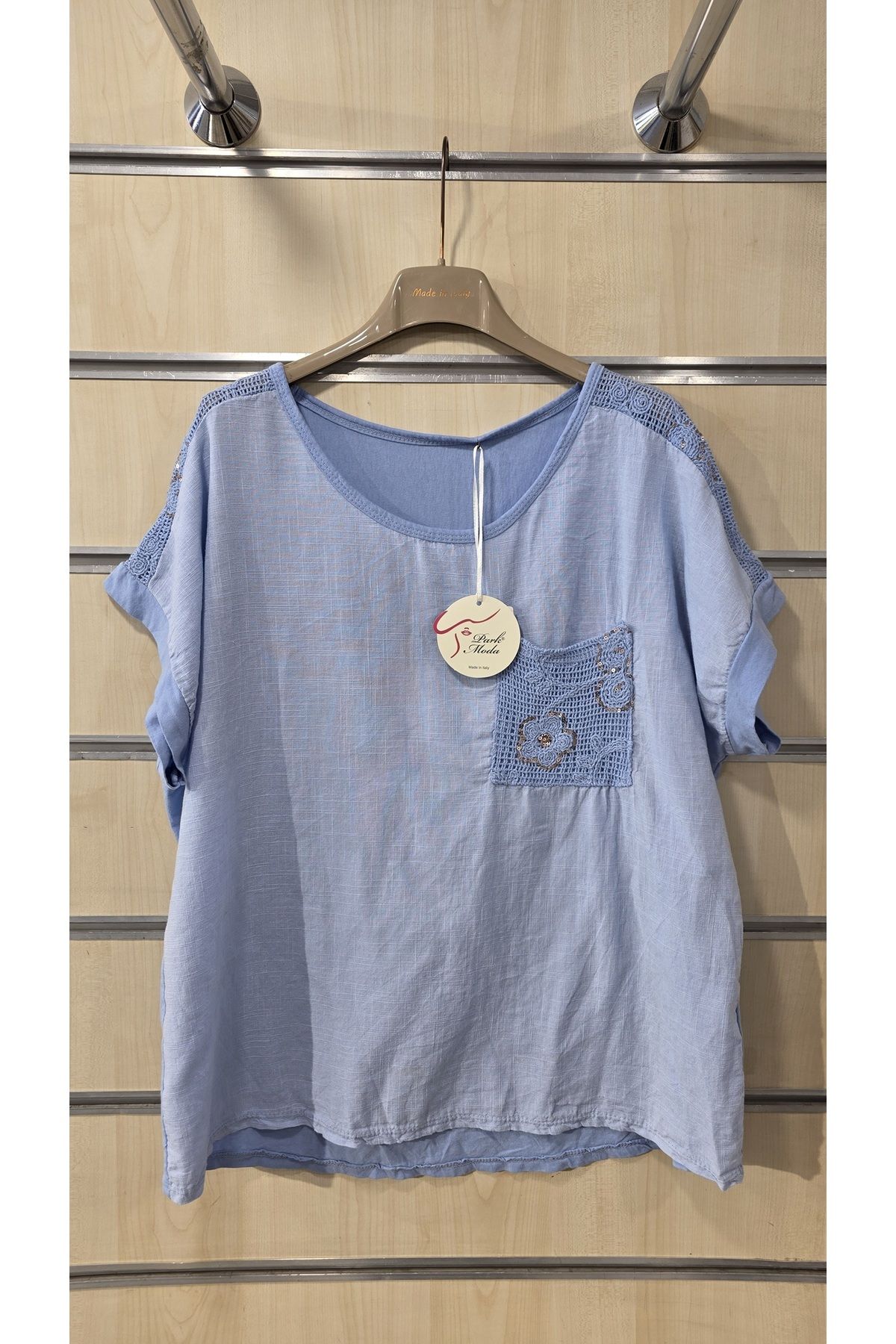 Park Moda İtalyan Bluz Dantelli Tek Cepli