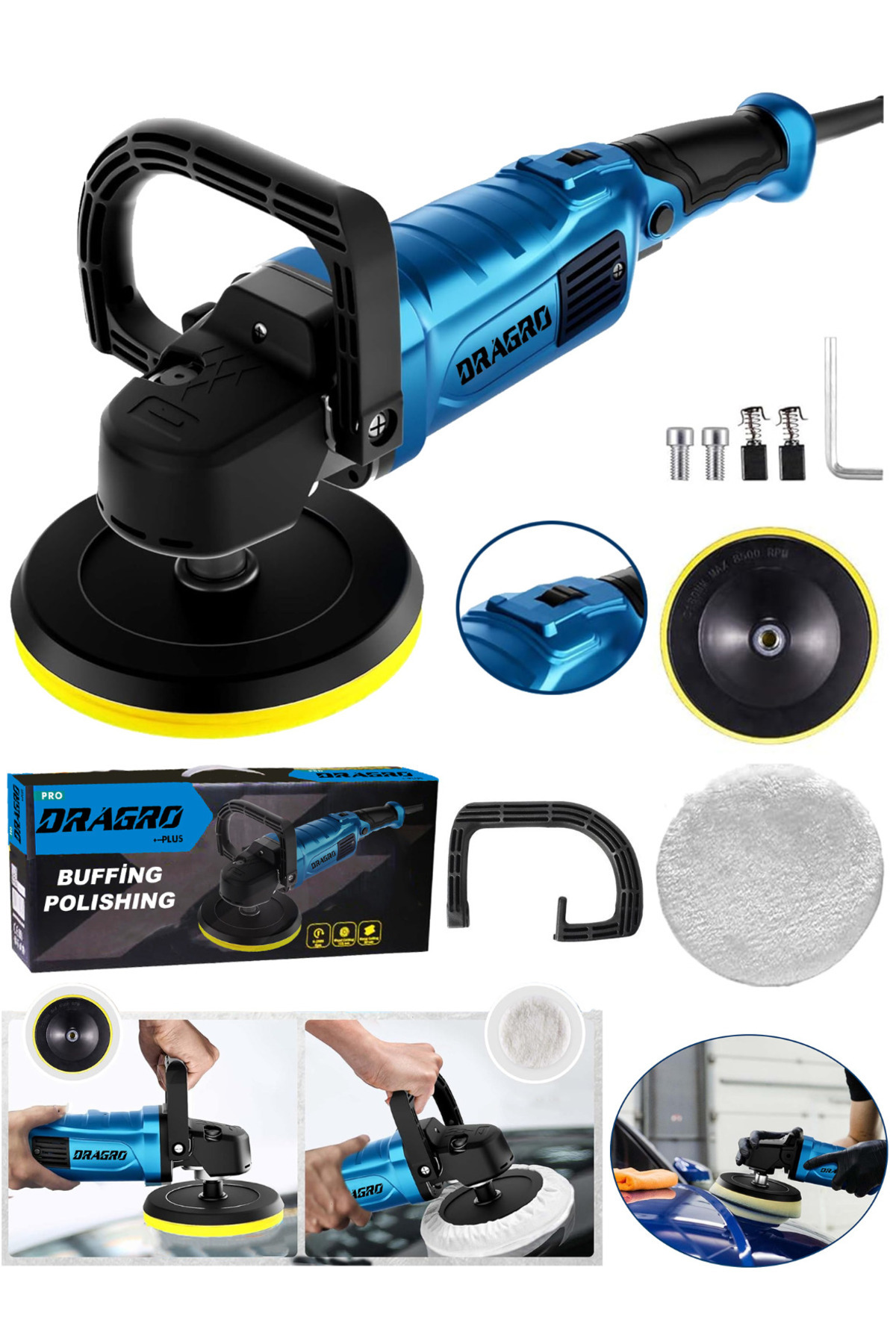 Dragro Alman Profesyonel 1800 W 6 Kademeli Kutulu Pasta Cila Ve Zımpara Makinesi