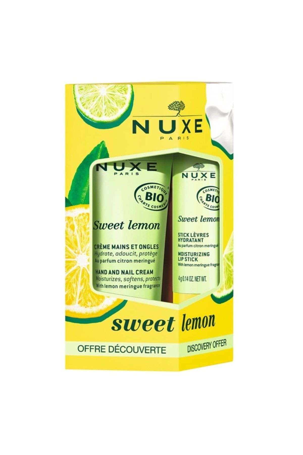 Nuxe-Nuxe Sweet Lemon Set – Moisturizing hand cream 30 ml and lip balm 4 g 2