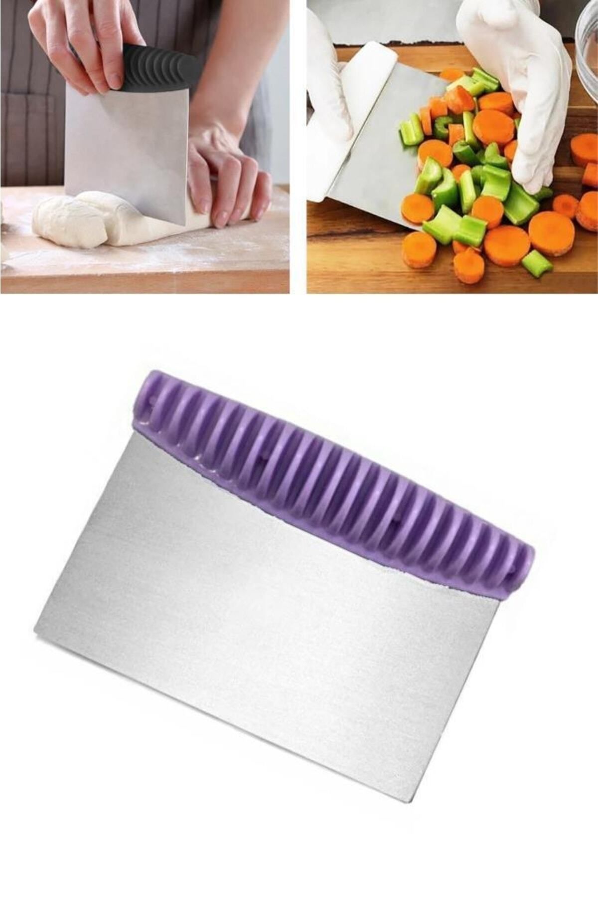 ellahomedekor Metal Spatula Hamur Kesici Doğrayıcı Kazıyıcı, Sebze Meyve Dilimleyici Paslanmaz Metal