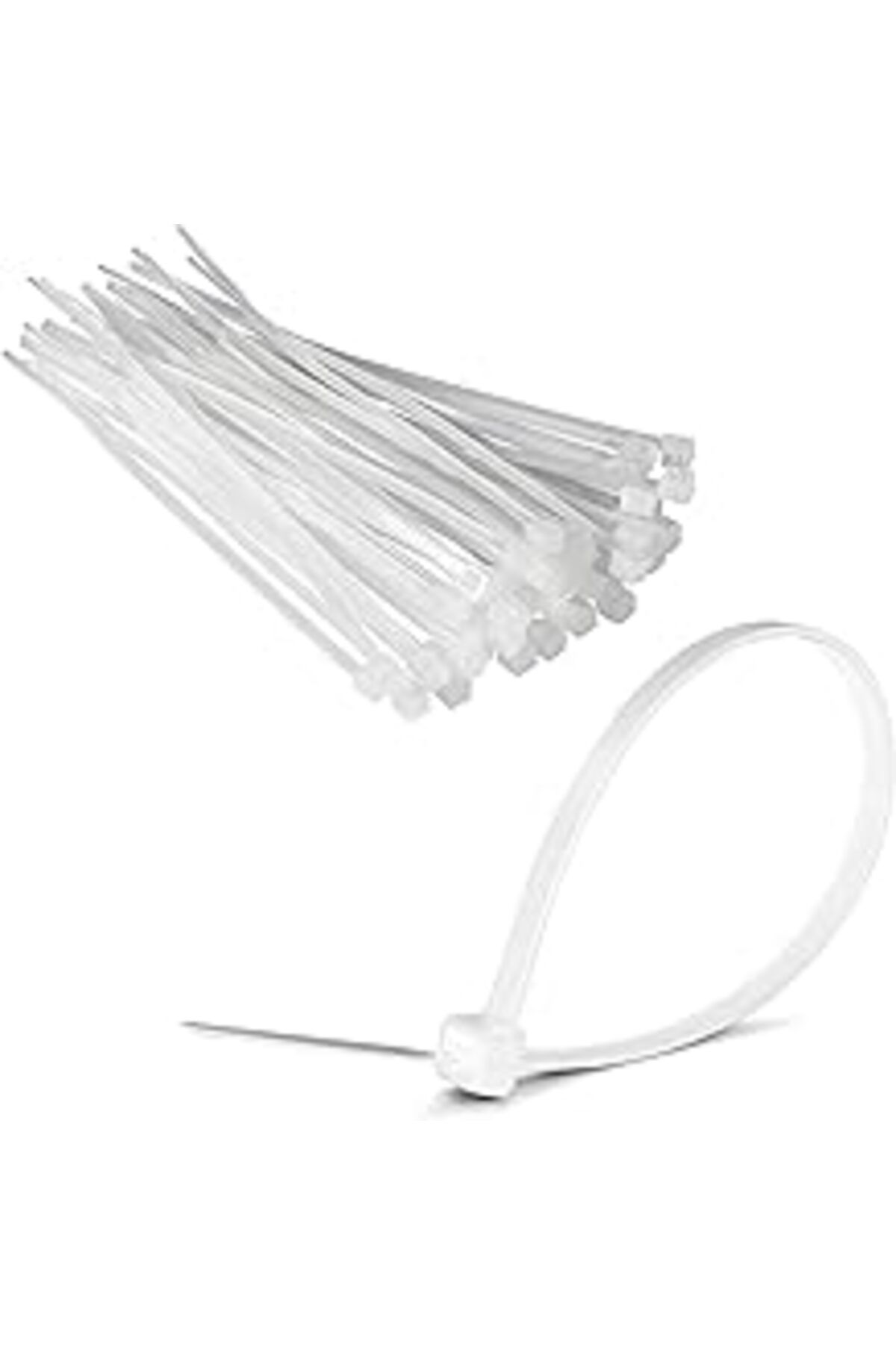 ASİTAN Usin Elektrik Kablosu Kablo Bağı Klips Plastik Kelepçe Cırt Cırt Kelepçe 10 Cm-2,5 Mm (100, Beyaz)