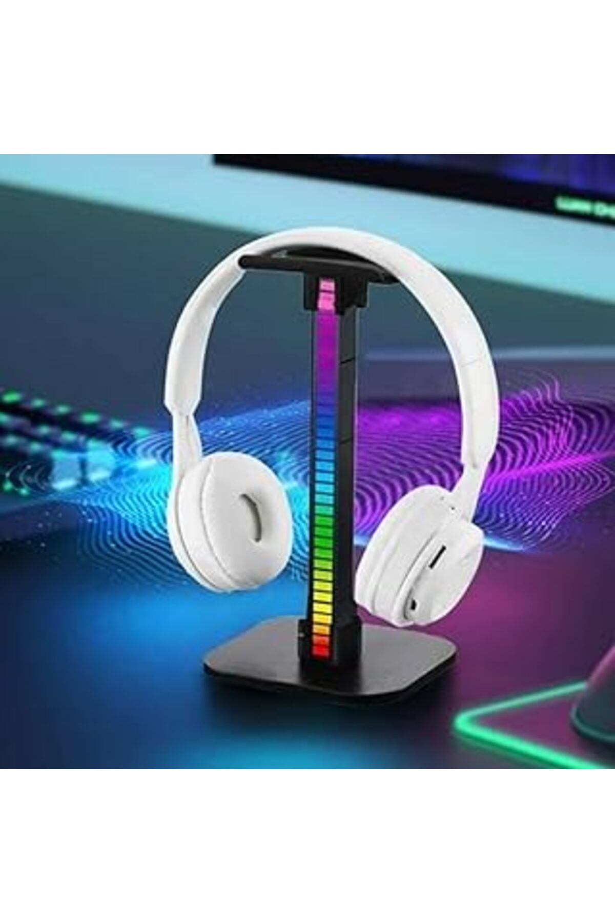 Qedii Masaüstü Oyuncu Kulaklık Rgb Standı Zr715