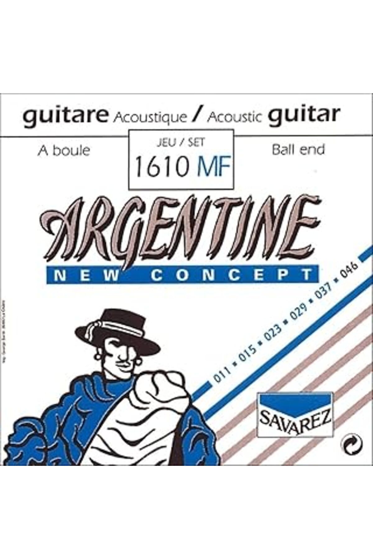 Pazarcan Savarez 1610Mf Akustik Gitar Teli Arjantin - Set, Küreli Işık