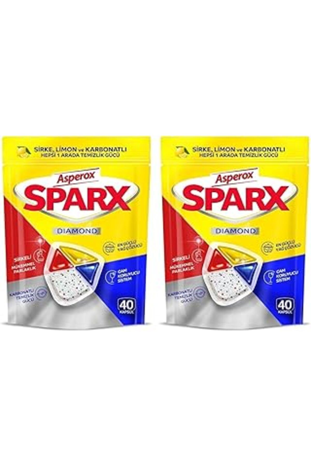 Pazarcan Asperox Sparx Diamond Bulaşık Makinesi Kapsülü 40'Lı X 2 Adet