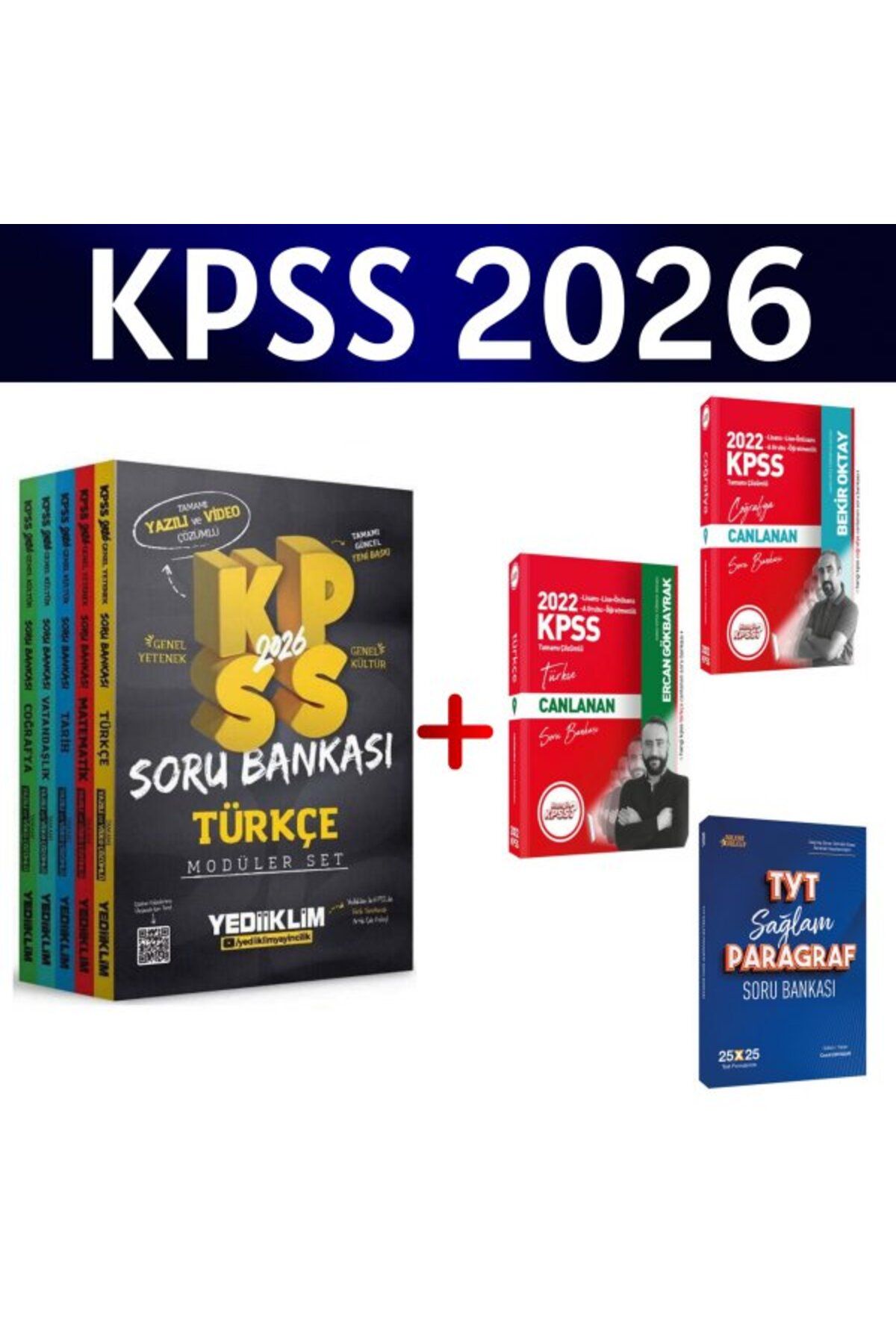 Hangi KPSS Yediiklim 2026 KPSS GK-GY Tüm Dersler Soru Bankası Modüler Set + 3 Soru Bankası Hediye