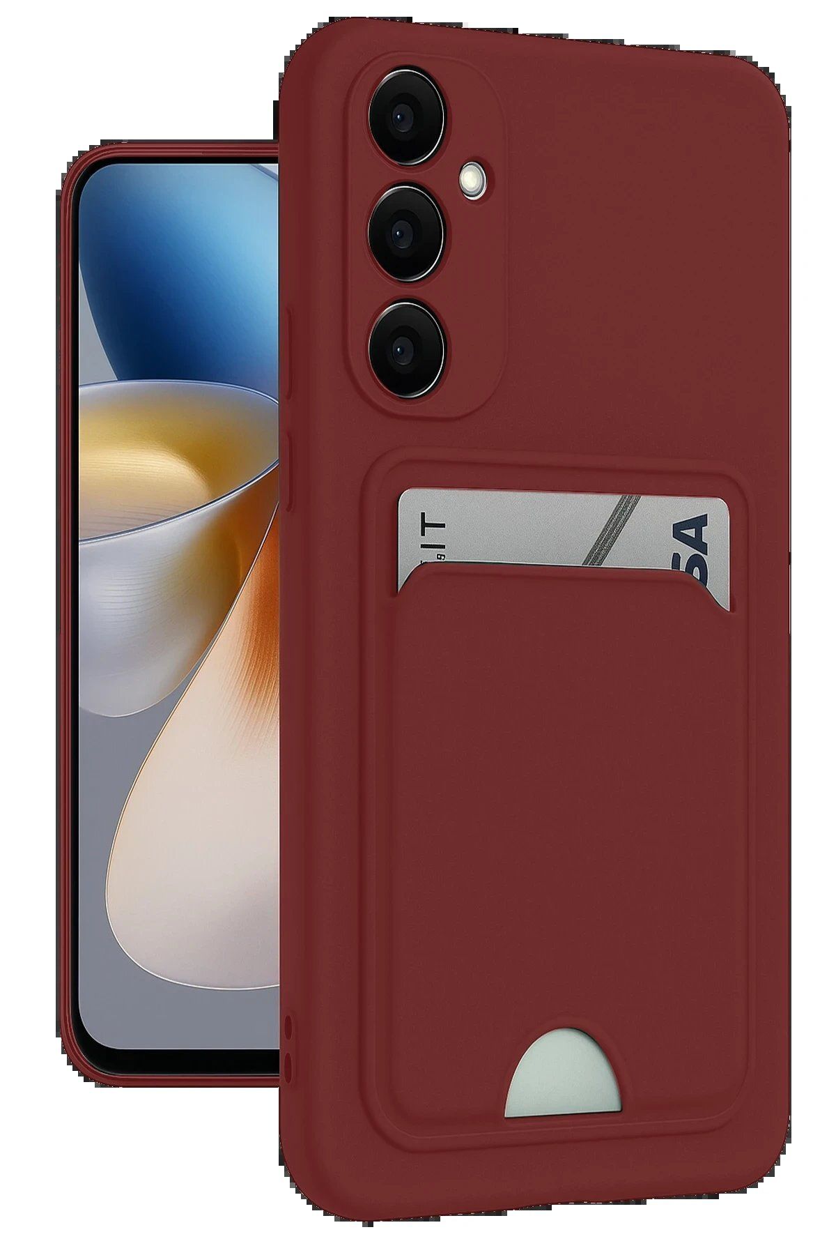 Toptan Bulurum Samsung Galaxy M15 Kelvin Kartvizitli Silikon - Bordo