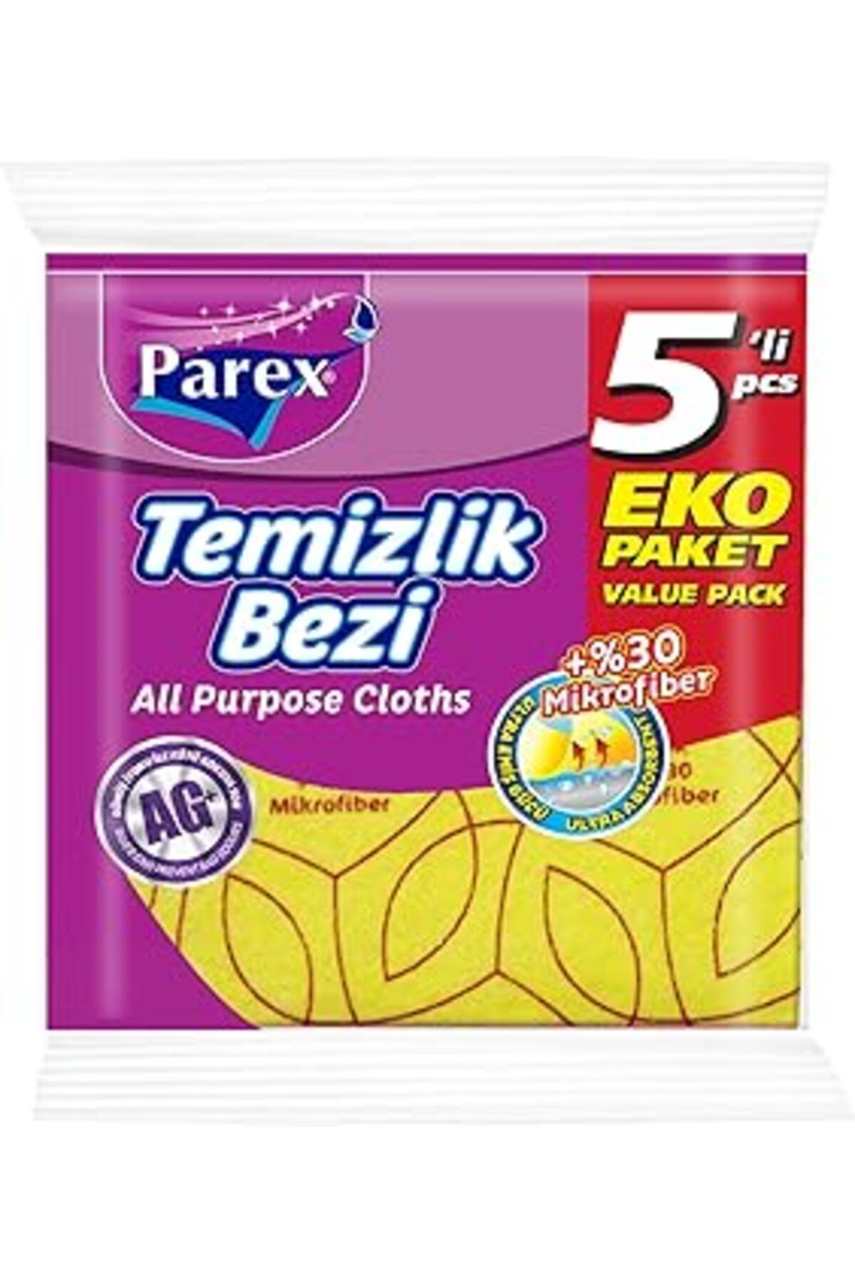 Pazarcan Parex Yeni (%30 Mf) Temizlik Bezi 5'Li 1 Paket (1 X 5 Adet)