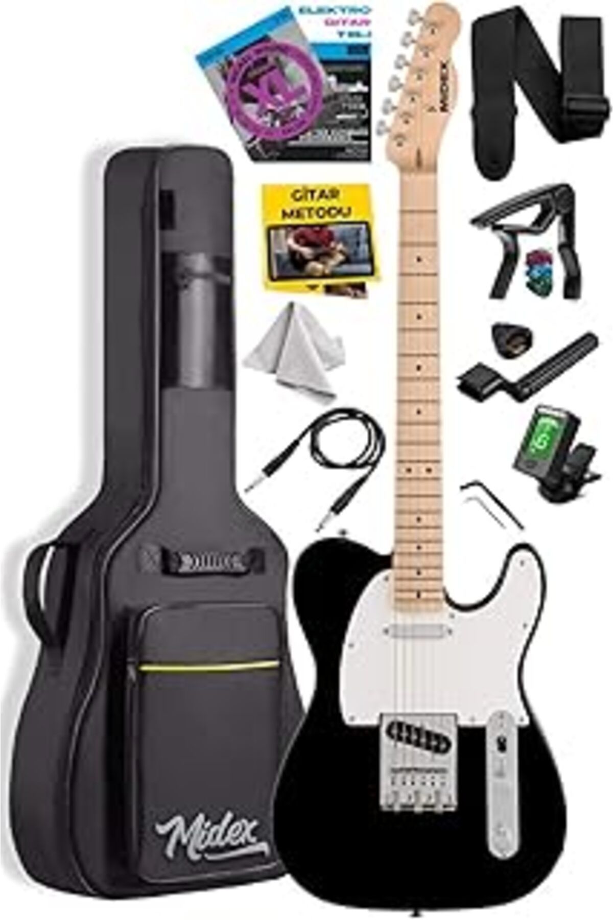 Pazarcan Midex Tlx-50wb Tele Kasa Maple Klavye 2 Single-coil Manyetik Elektro Gitar