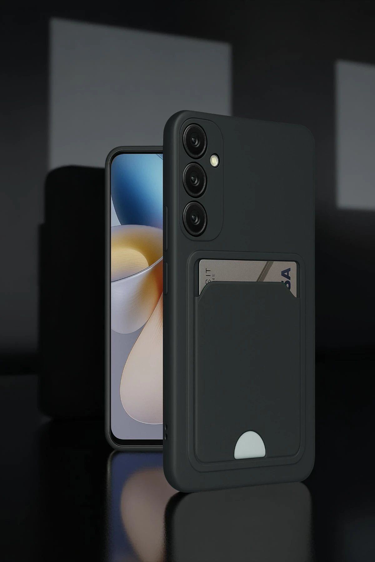 Toptan Bulurum Samsung Galaxy A36 Kılıf Kelvin Kartvizitli Silikon - Derin Mor