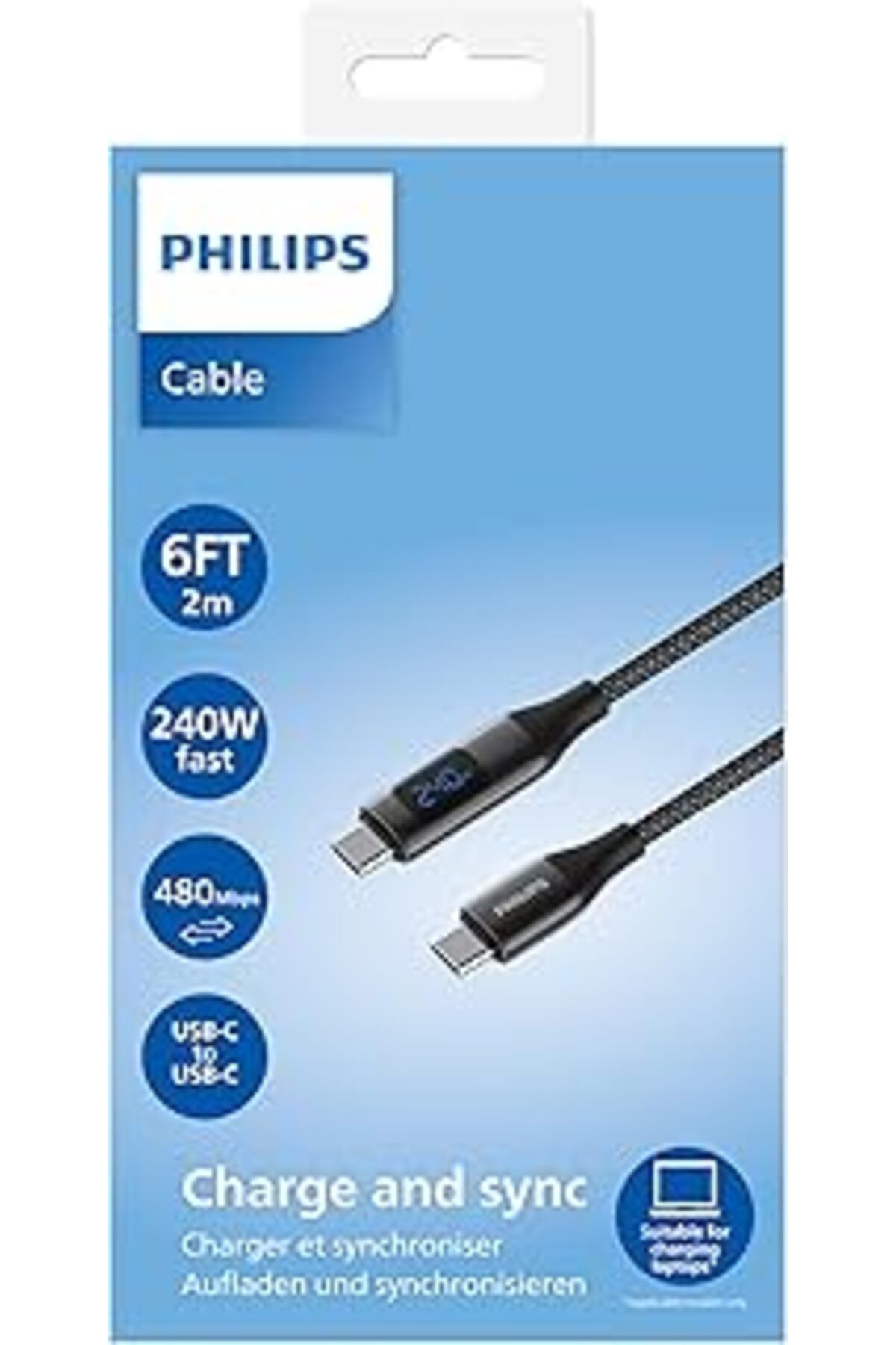 Pazarcan Dlc4583C/00 240W Usb-C To Usb-C Şarj Kablosu 2 M